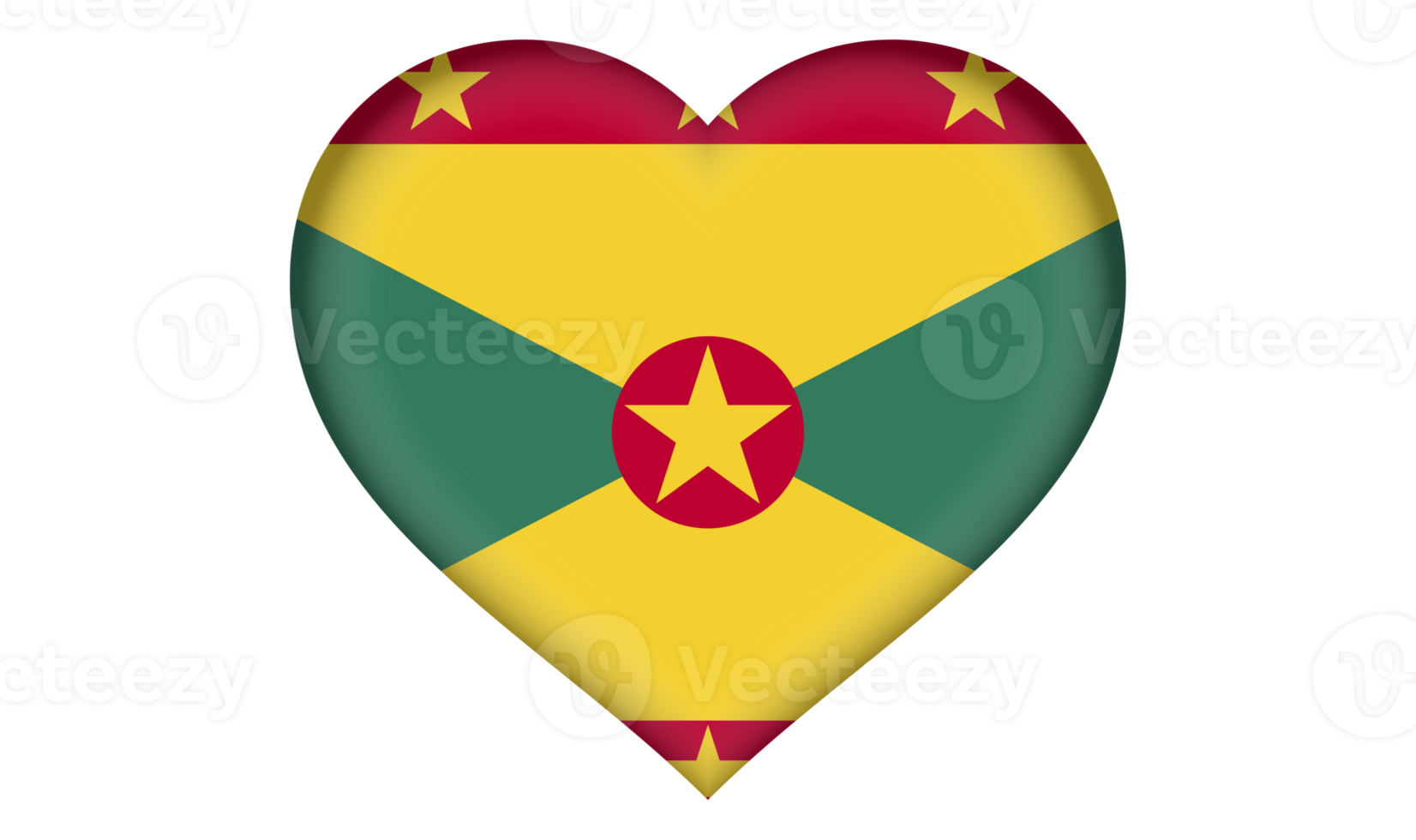 Grenada flag icon in the form of a heart png