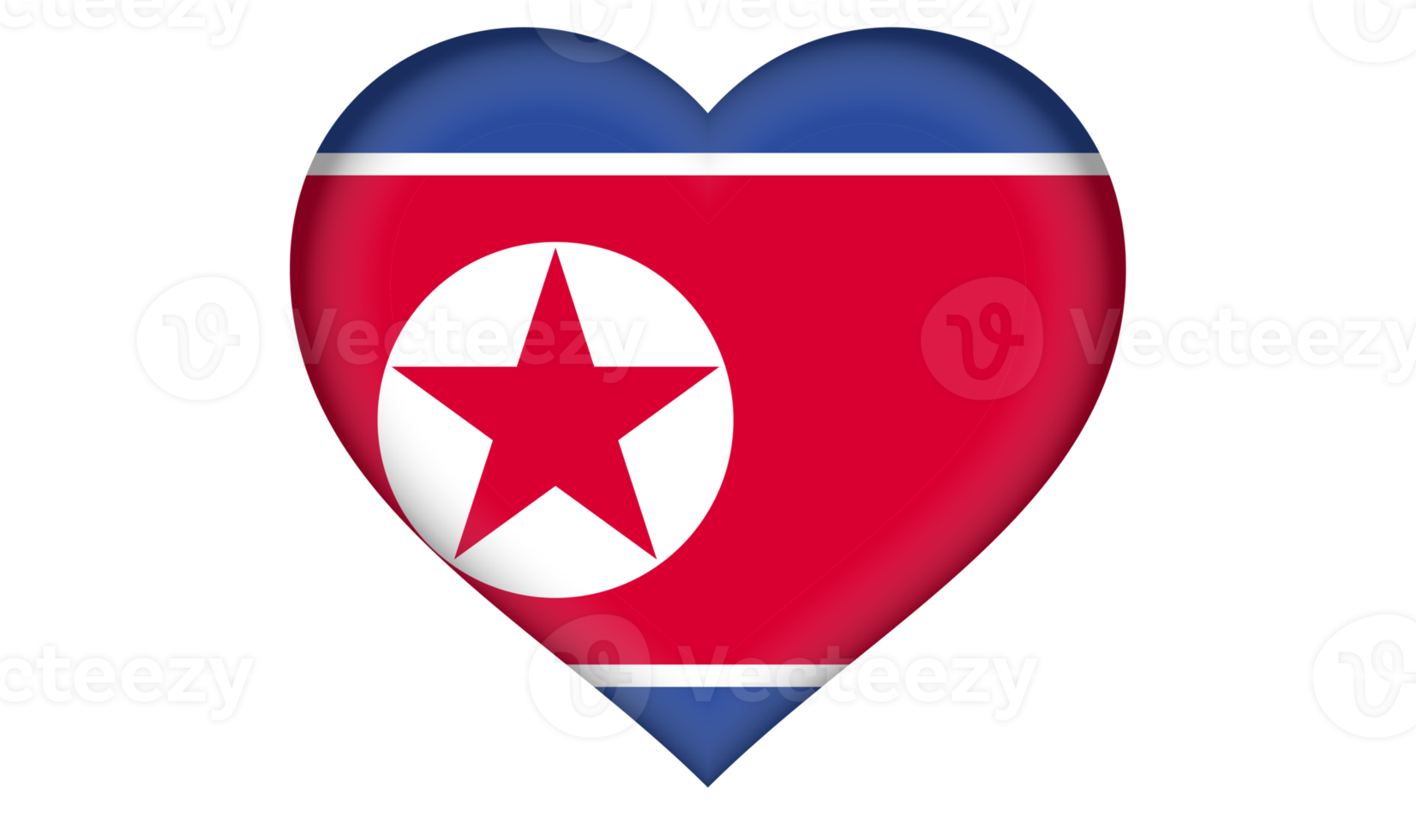 icône du drapeau de la corée du nord sous la forme d'un coeur png
