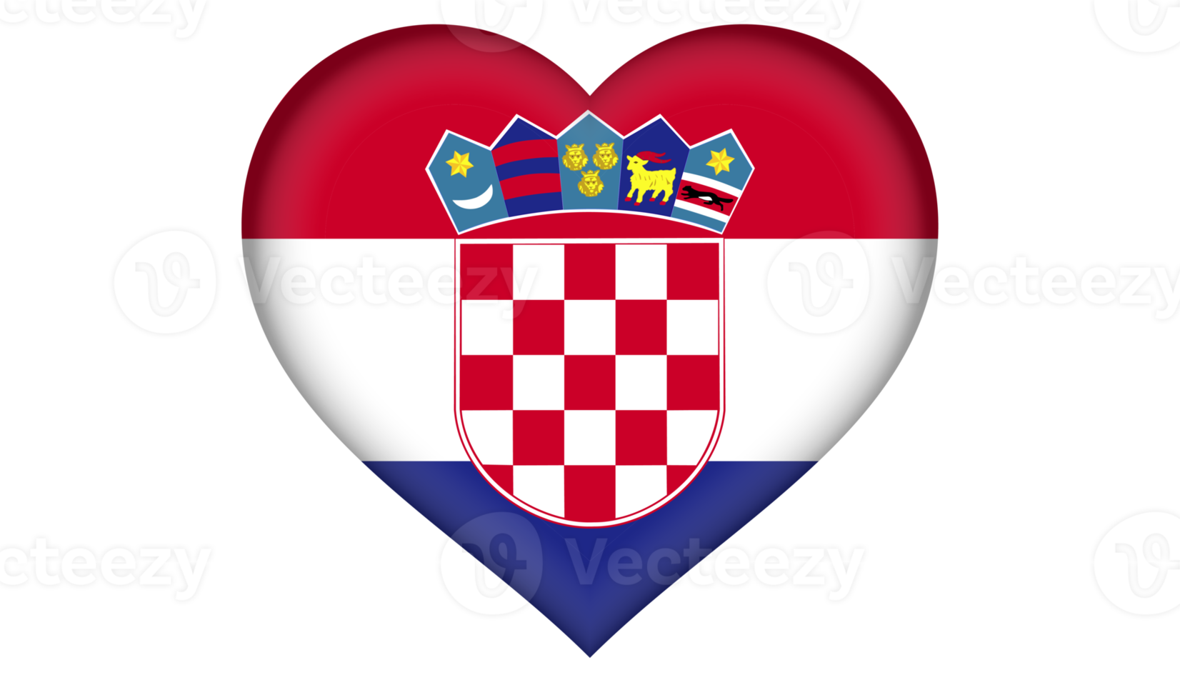 ícone de bandeira da croácia em forma de coração png