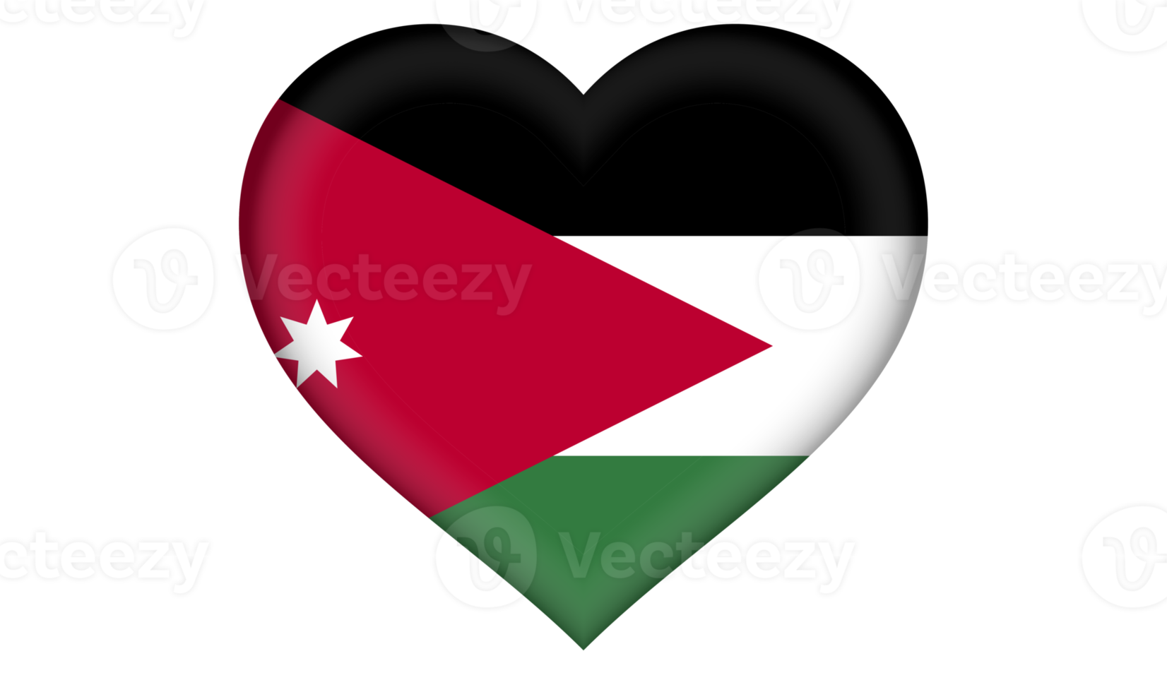 Jordan flag icon in the form of a heart png