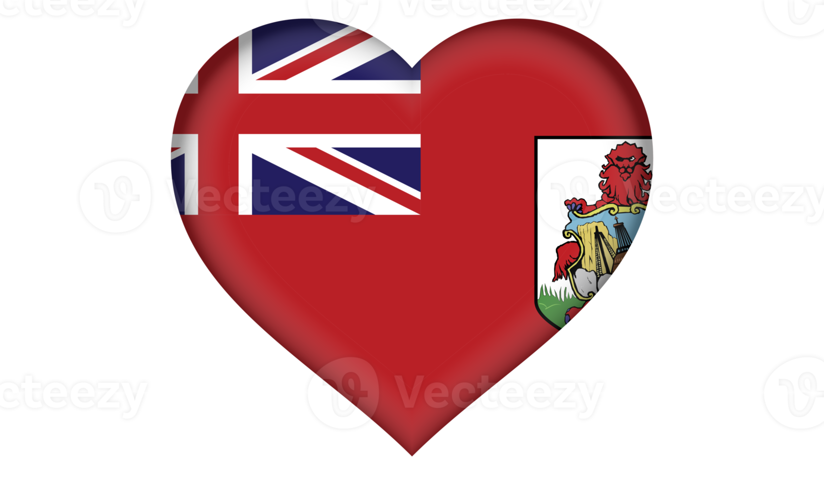 Bermuda flag icon in the form of a heart png