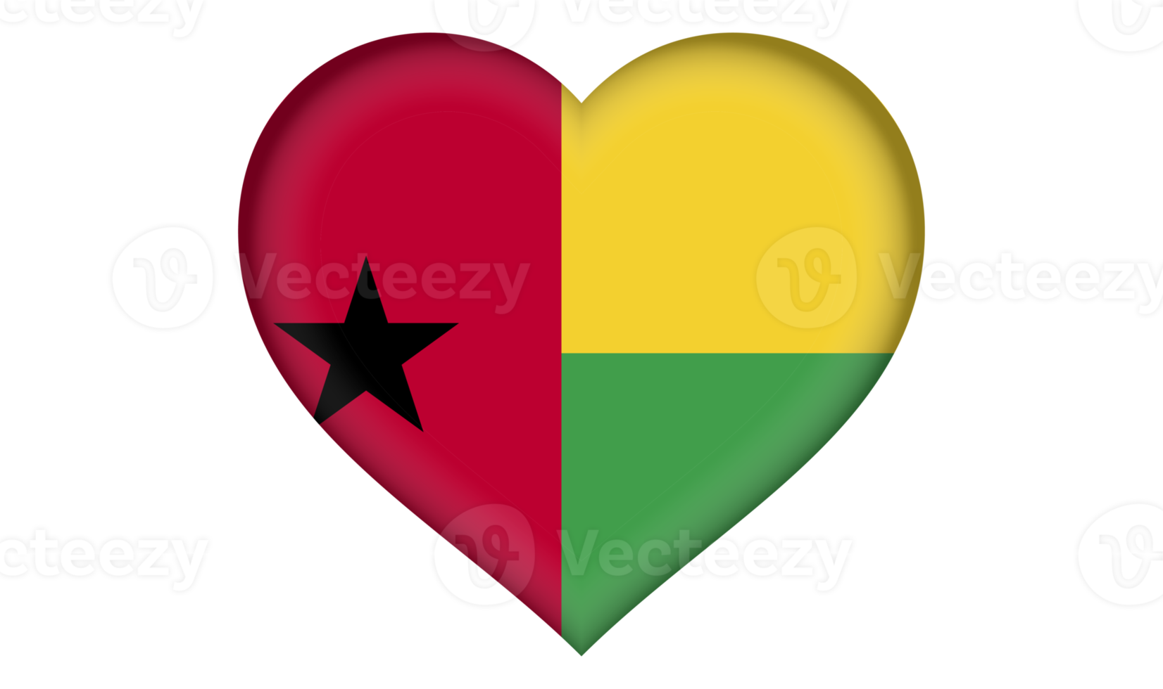 Guinea Bissau flag icon in the form of a heart png