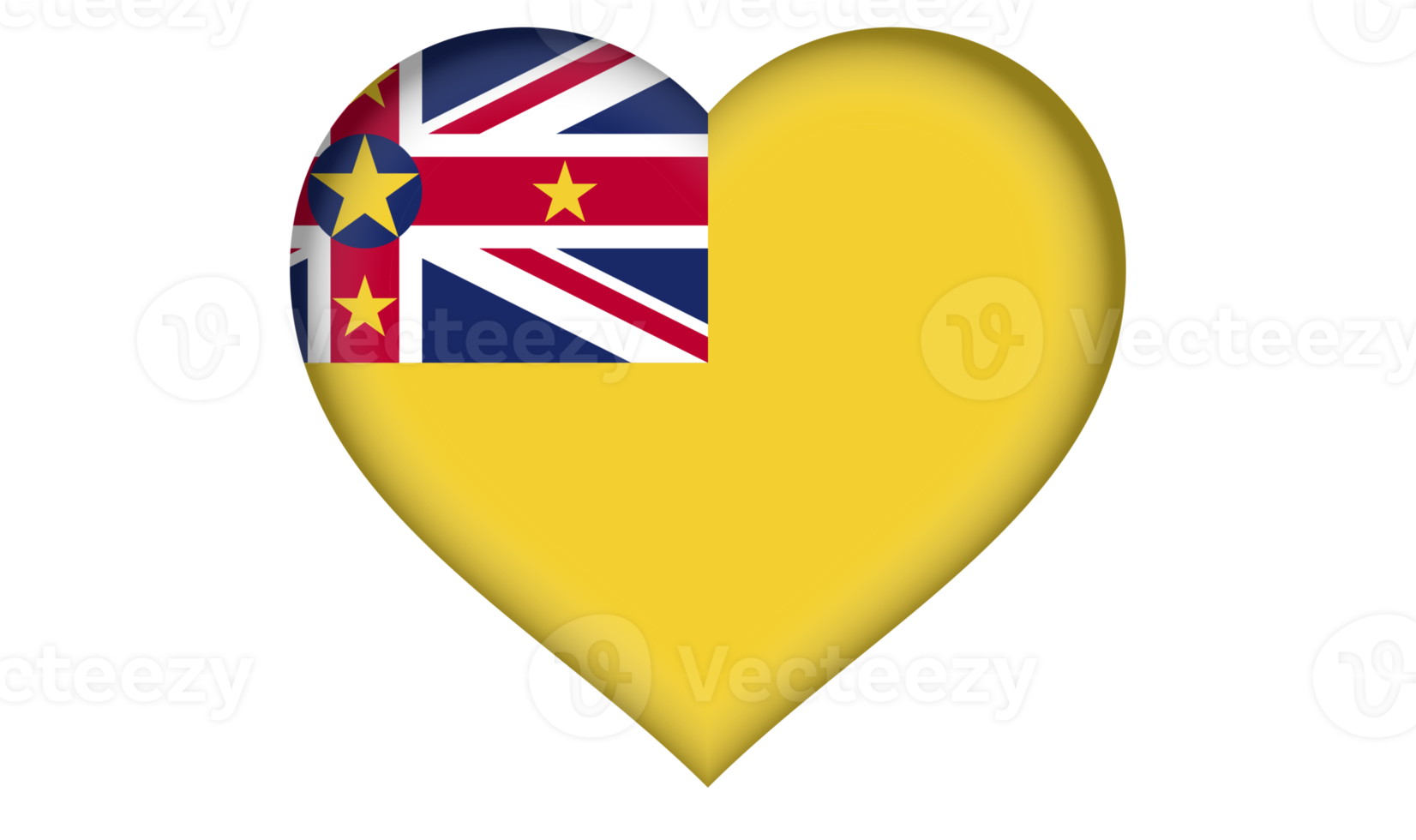 Niue flag icon in the form of a heart png