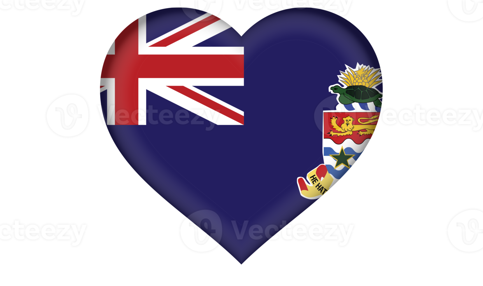 kaaiman eilanden vlag icoon in de het formulier van een hart png