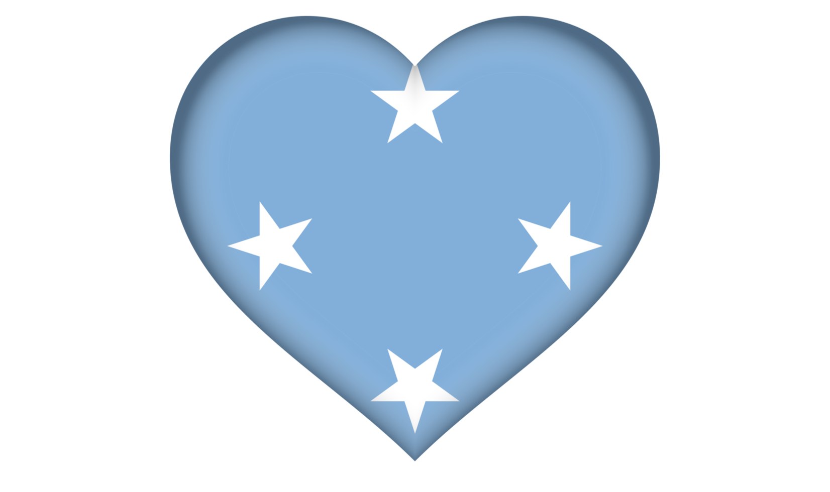 Micronesia flag icon in the form of a heart png