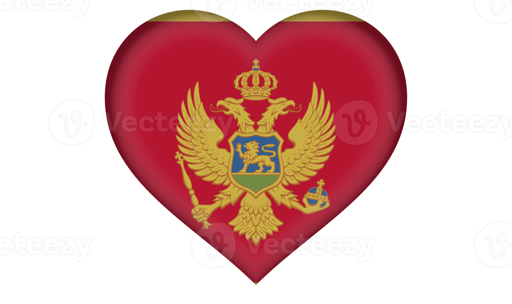 Montenegro flag icon in the form of a heart png