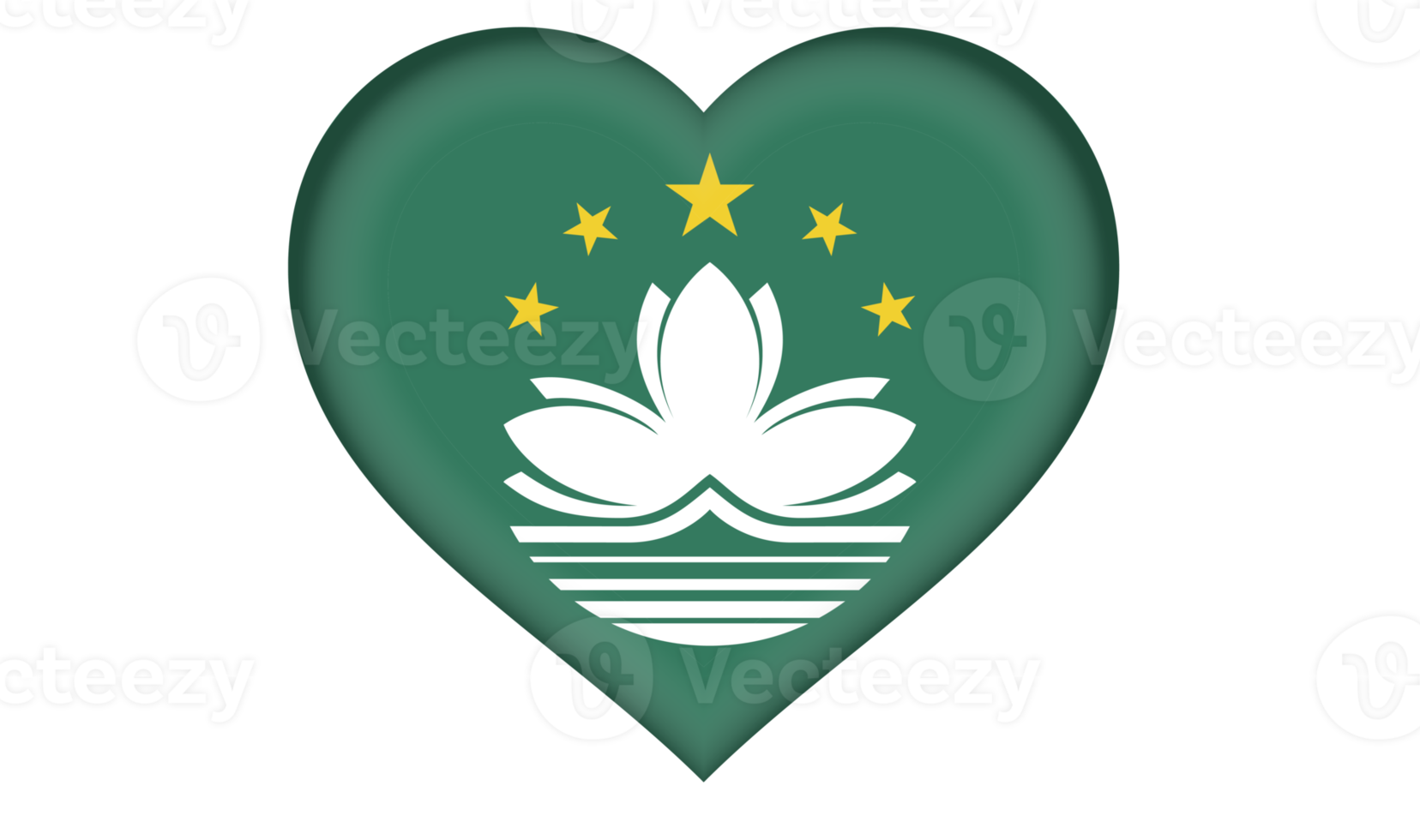 Macau flag icon in the form of a heart png
