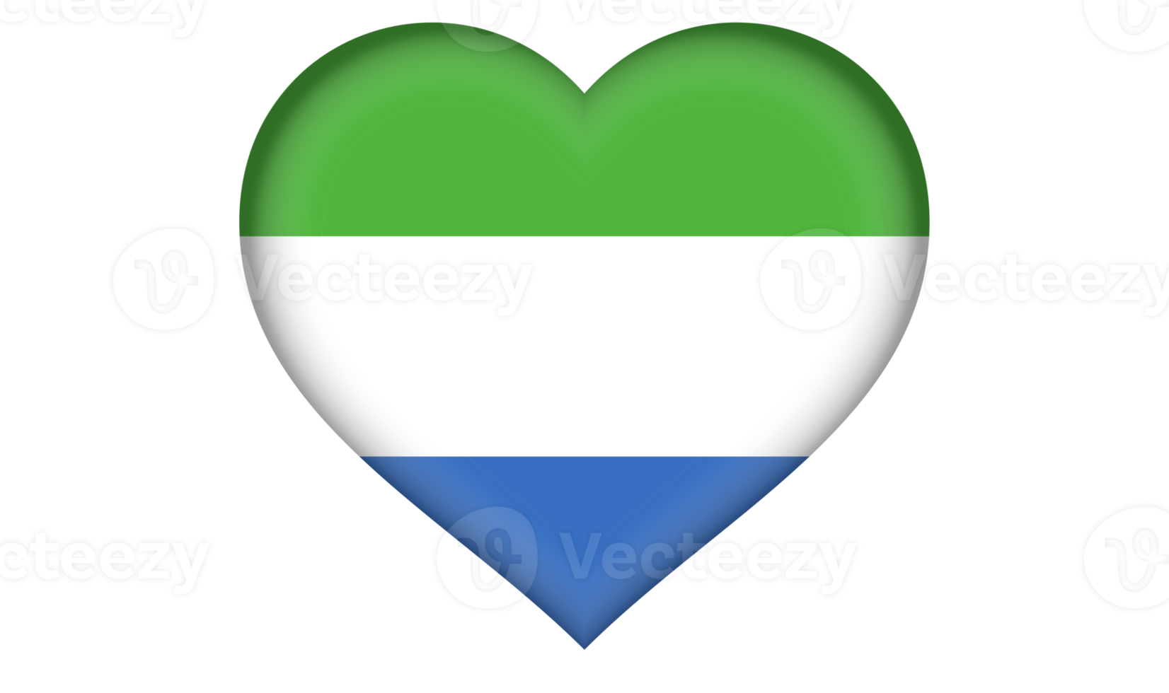 Sierra Leone flag icon in the form of a heart png