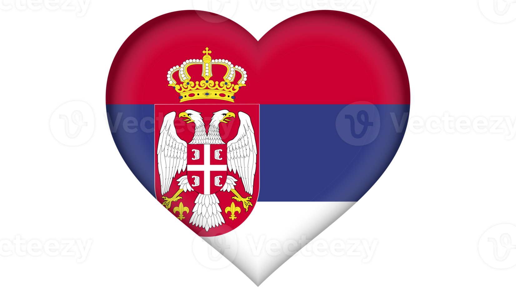 Serbia flag icon in the form of a heart png