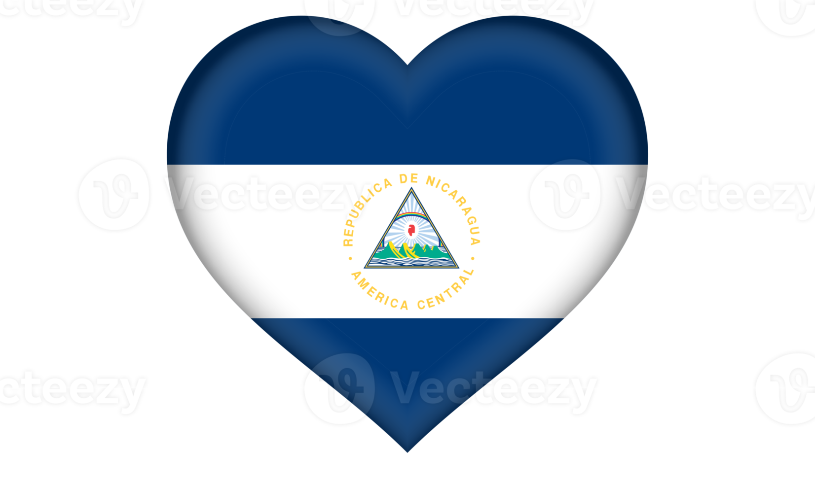Nicaragua flag icon in the form of a heart png