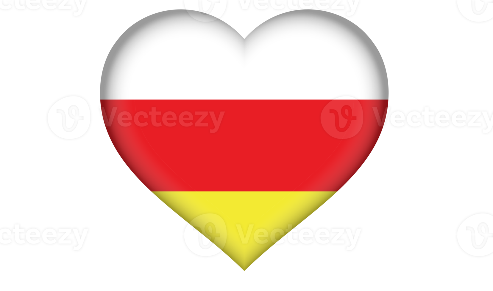 North ossetia flag icon in the form of a heart png