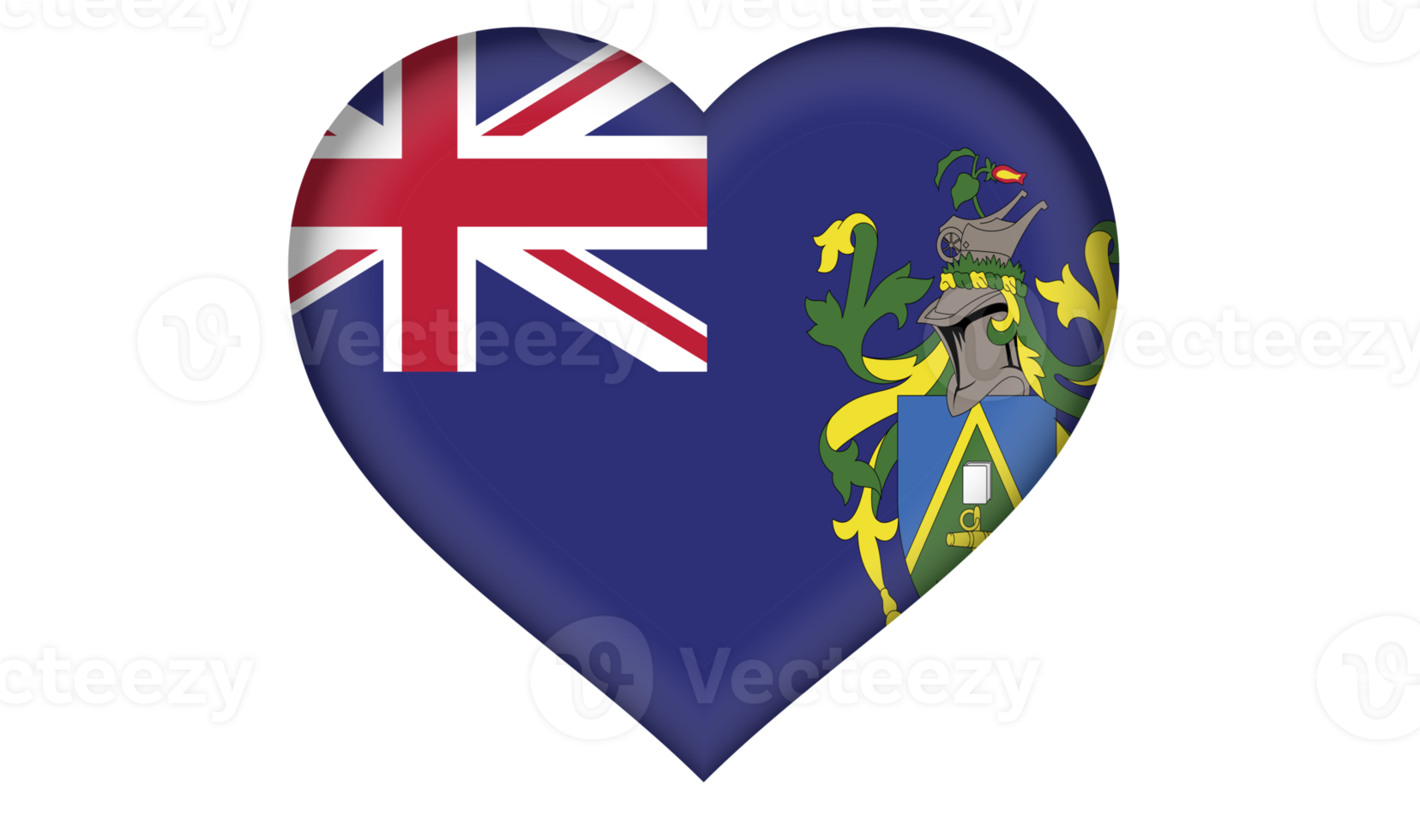 pitcairn islands flag icon in the form of a heart png