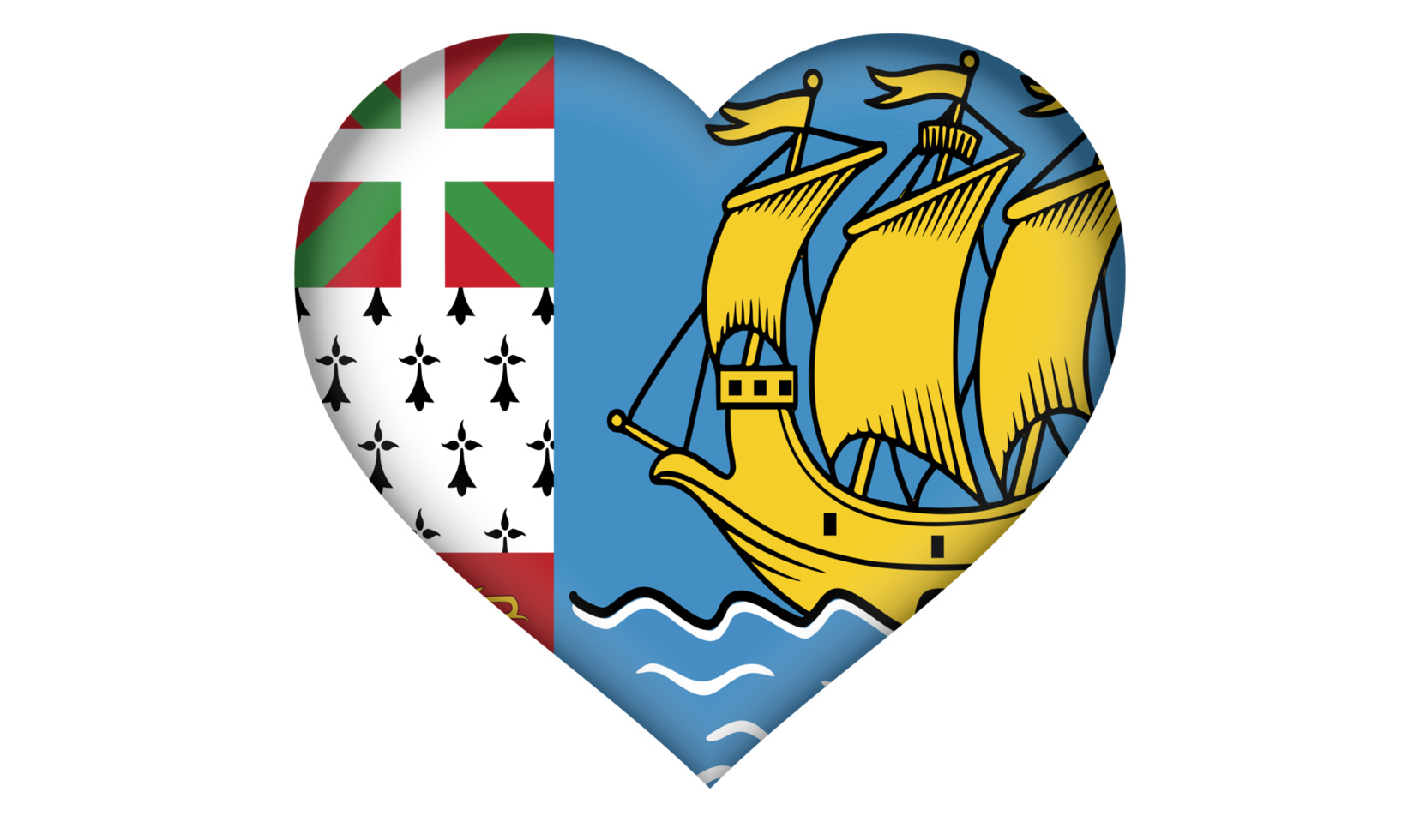 saint pierre and miquelon flag icon in the form of a heart png