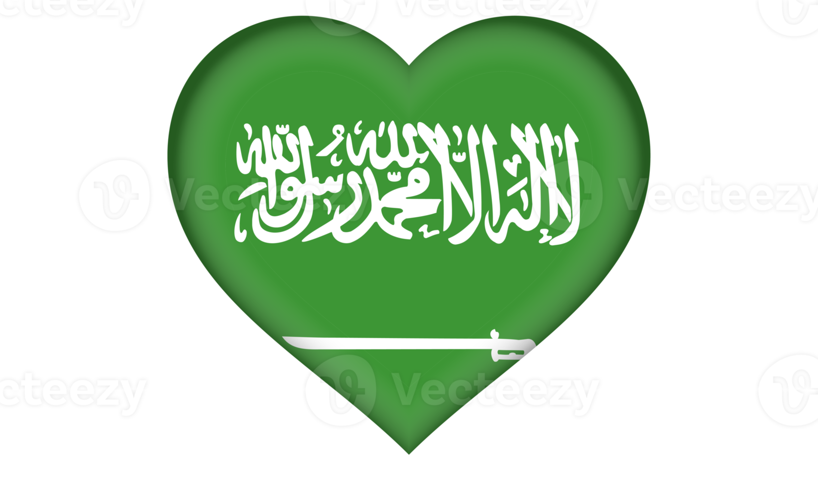 icono de la bandera de arabia saudita en forma de corazón png