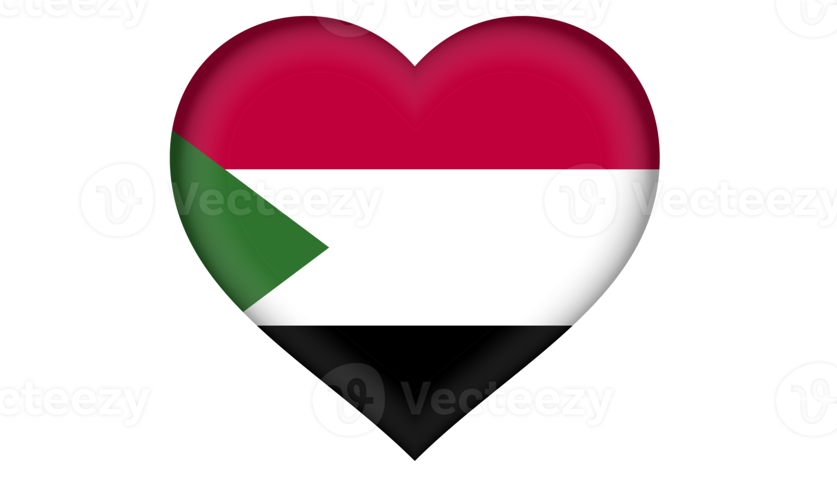 Sudan flag icon in the form of a heart png
