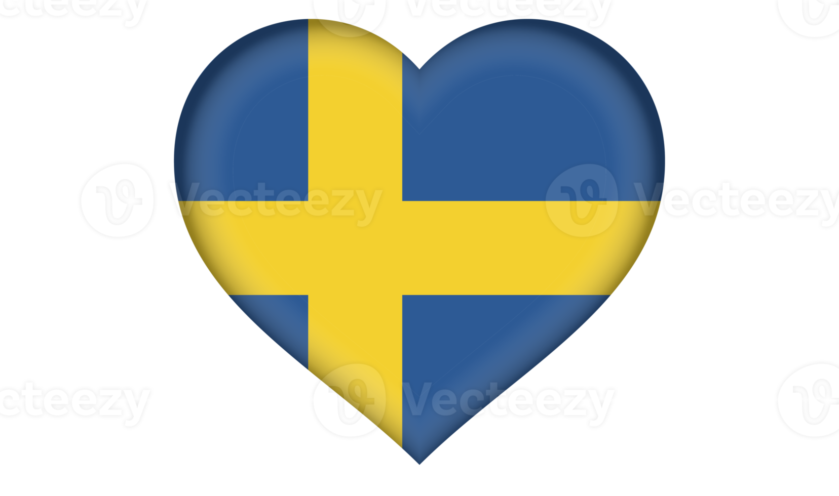 Swede flag icon in the form of a heart png
