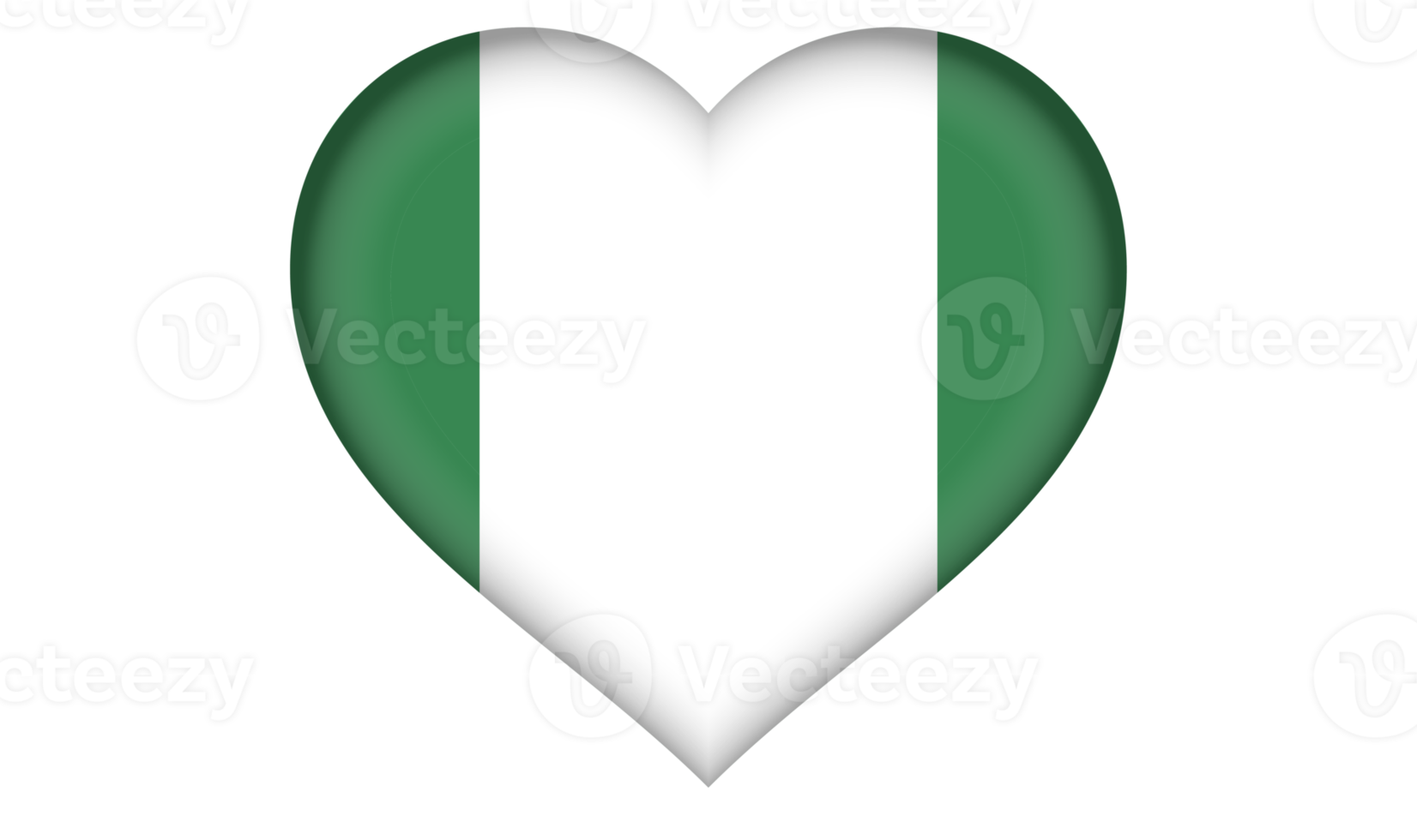 Nigeria flag icon in the form a heart png