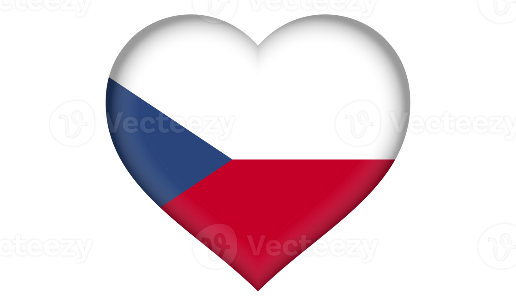 Czech Republic flag icon in the form a heart png