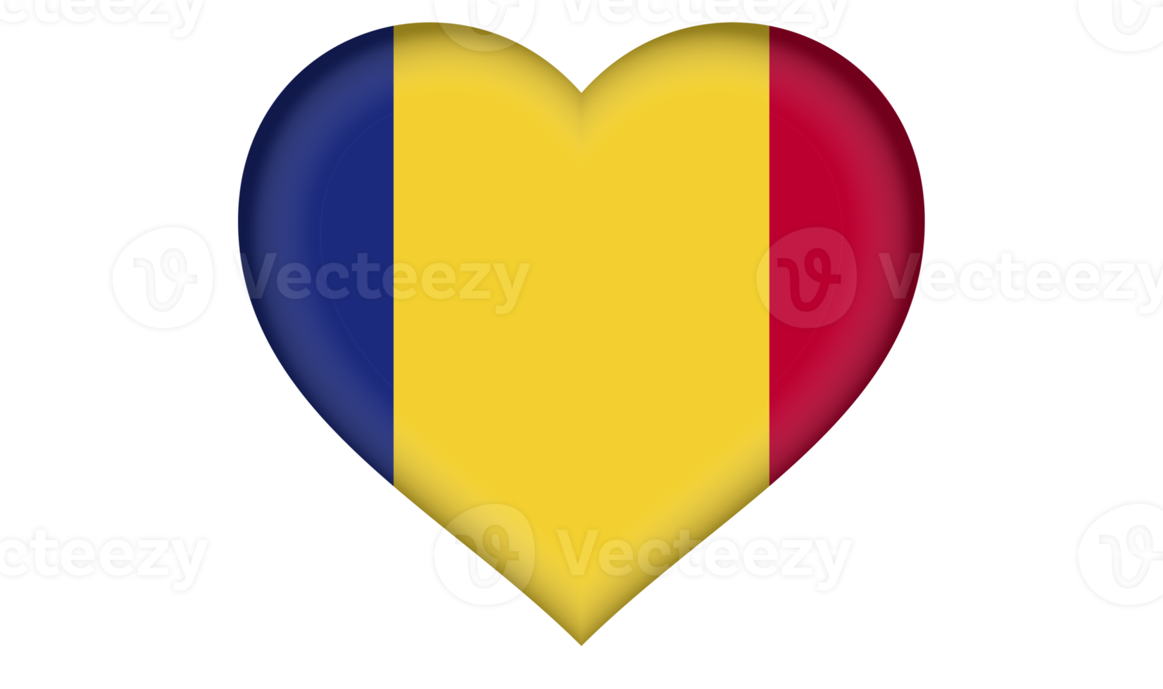 Romania flag icon in the form a heart 13471250 PNG