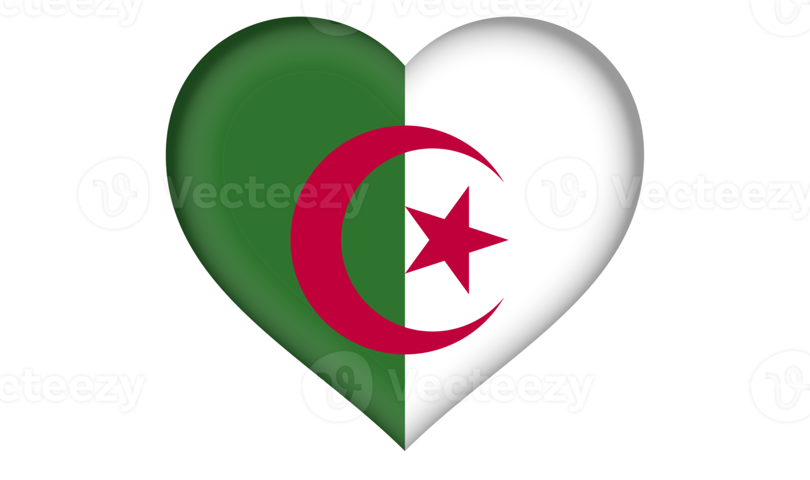 Algeria flag icon in the form a heart png