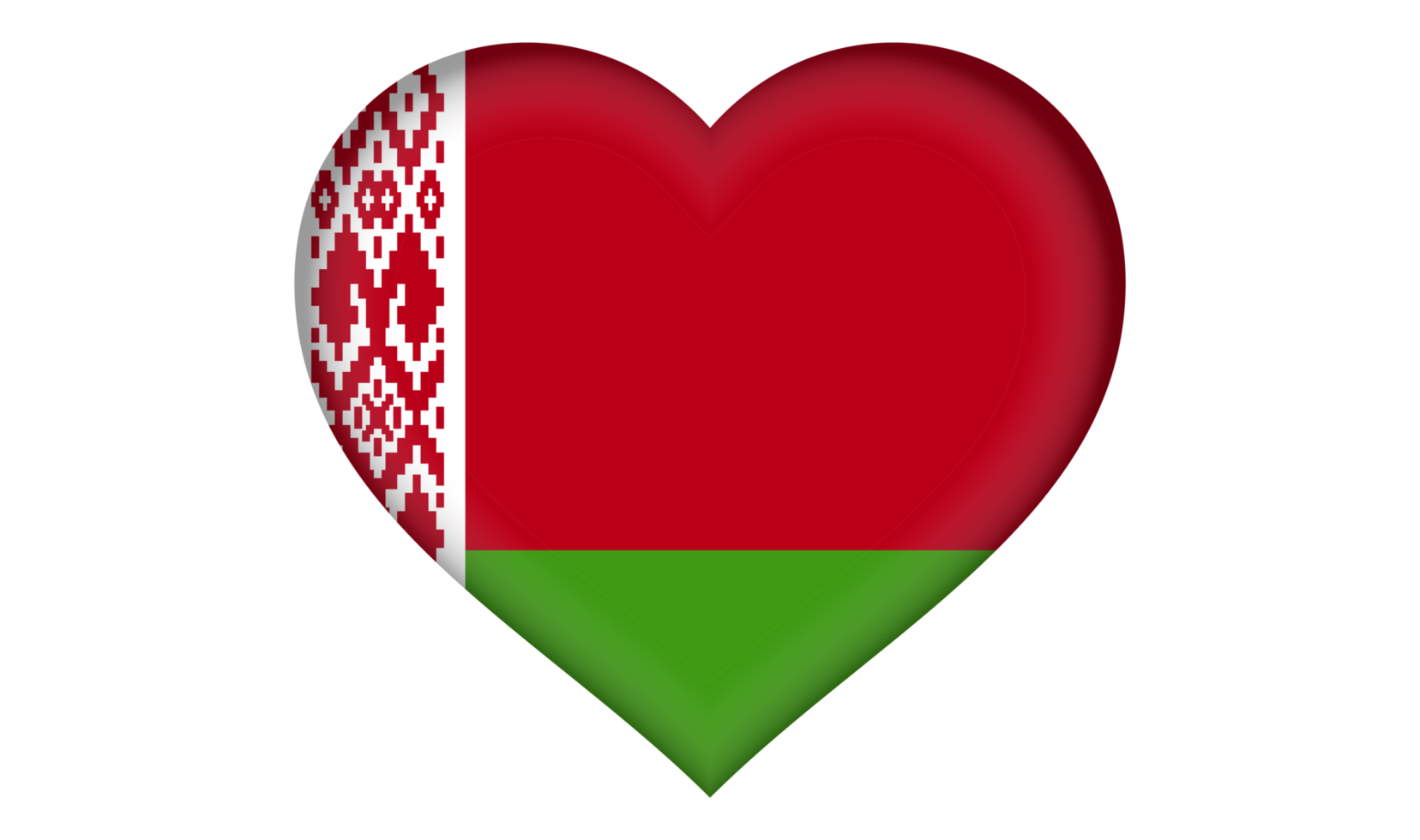 L'icône du drapeau de la Biélorussie sous la forme d'un coeur png