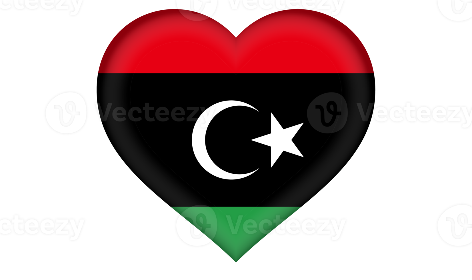 Libya flag icon in the form a heart png