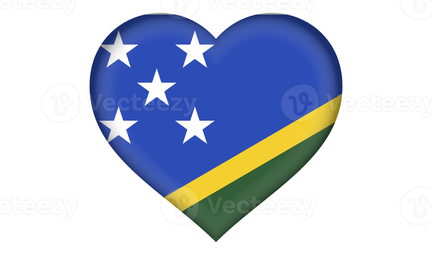 Solomon Island flag icon in the form a heart png