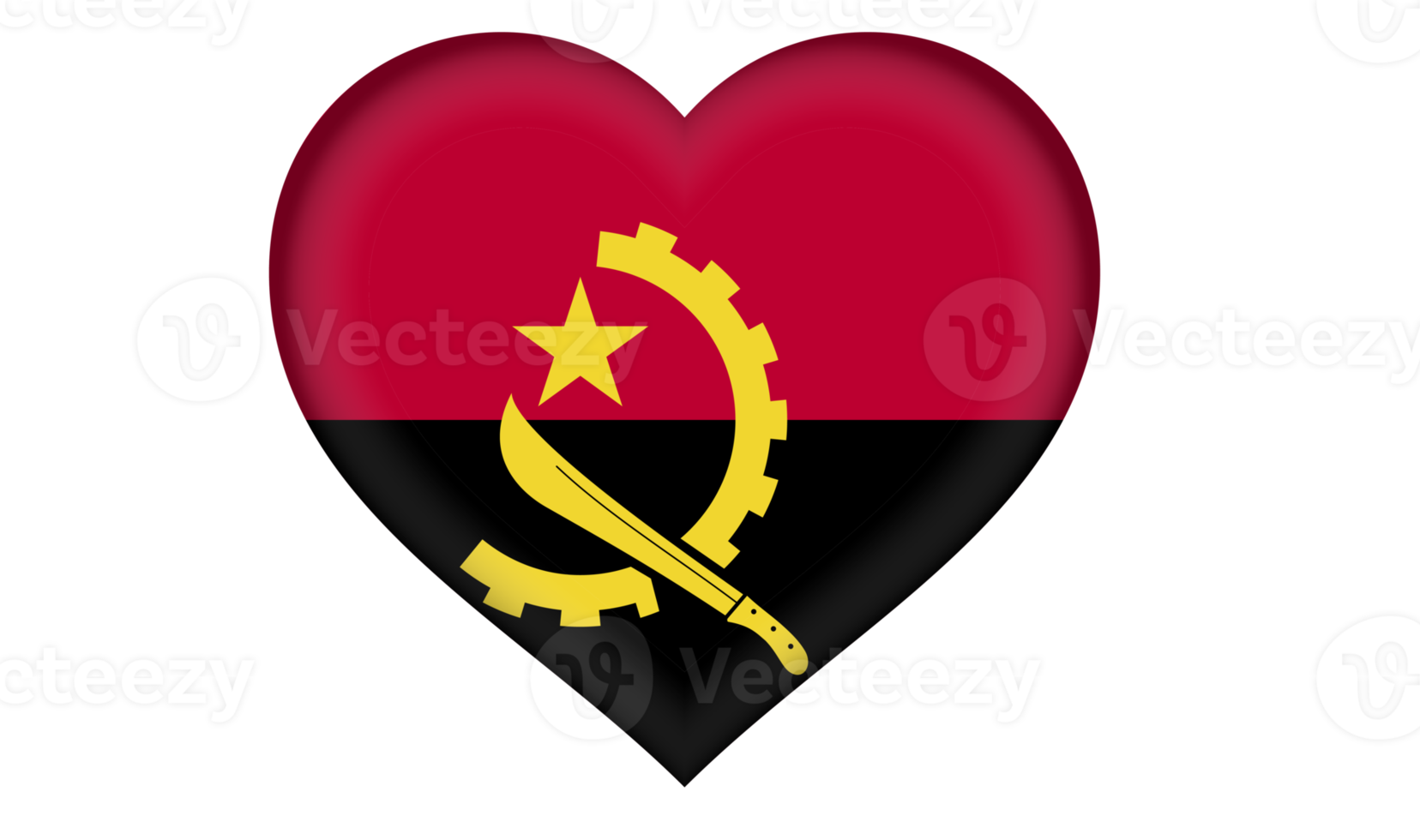 angola flagga ikon i de form av en hjärta png