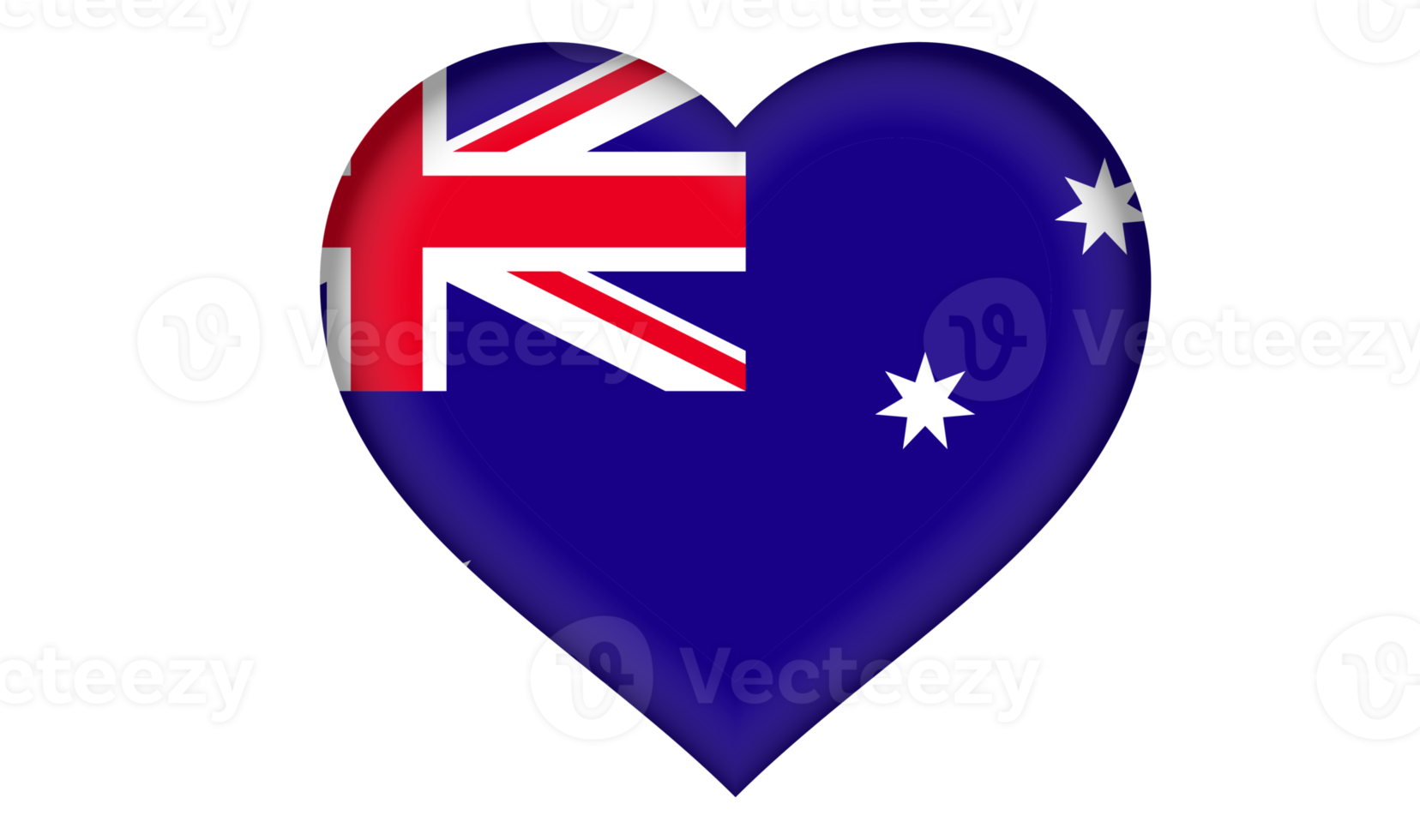 Australia flag icon in the form of a heart png