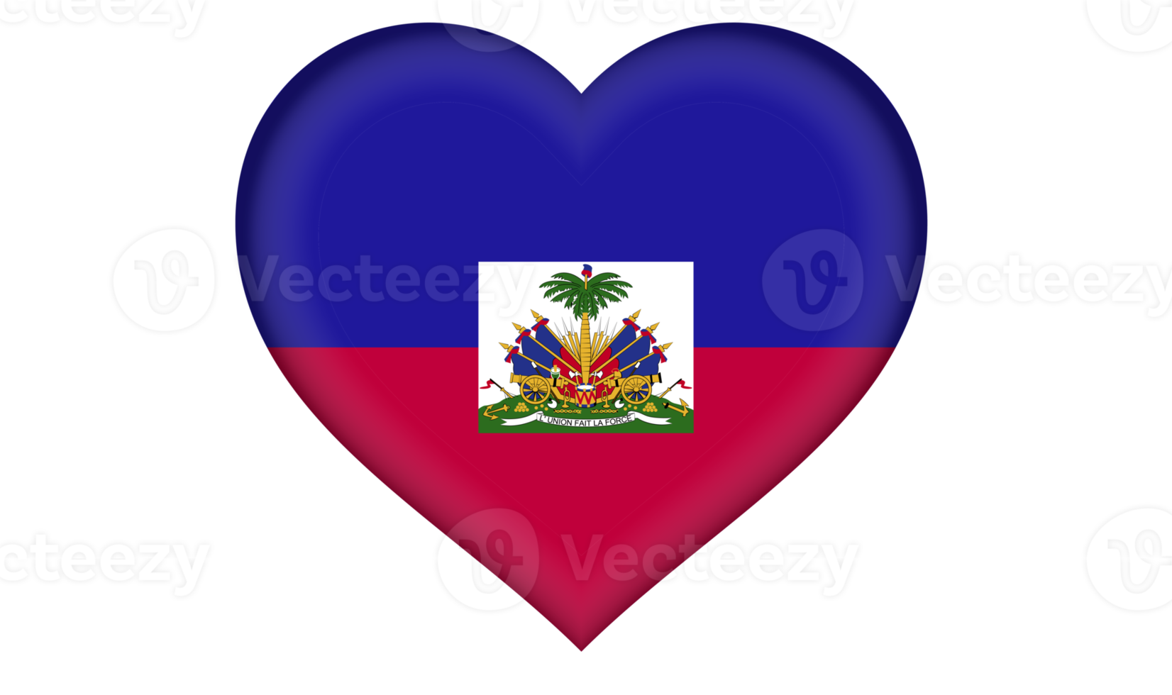 Haiti flag icon in the form of a heart png