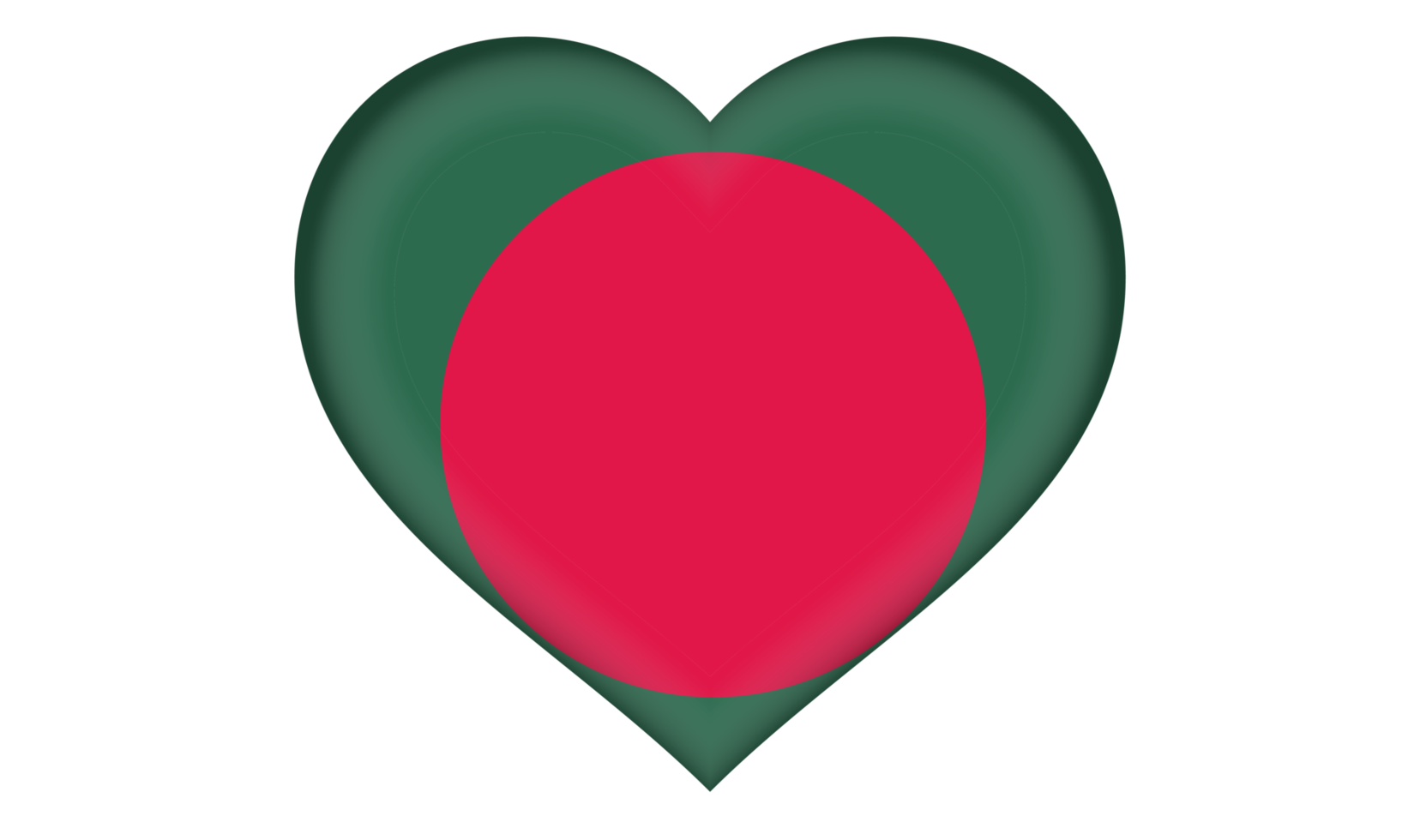 Bangladesh flag icon in the form of a heart png