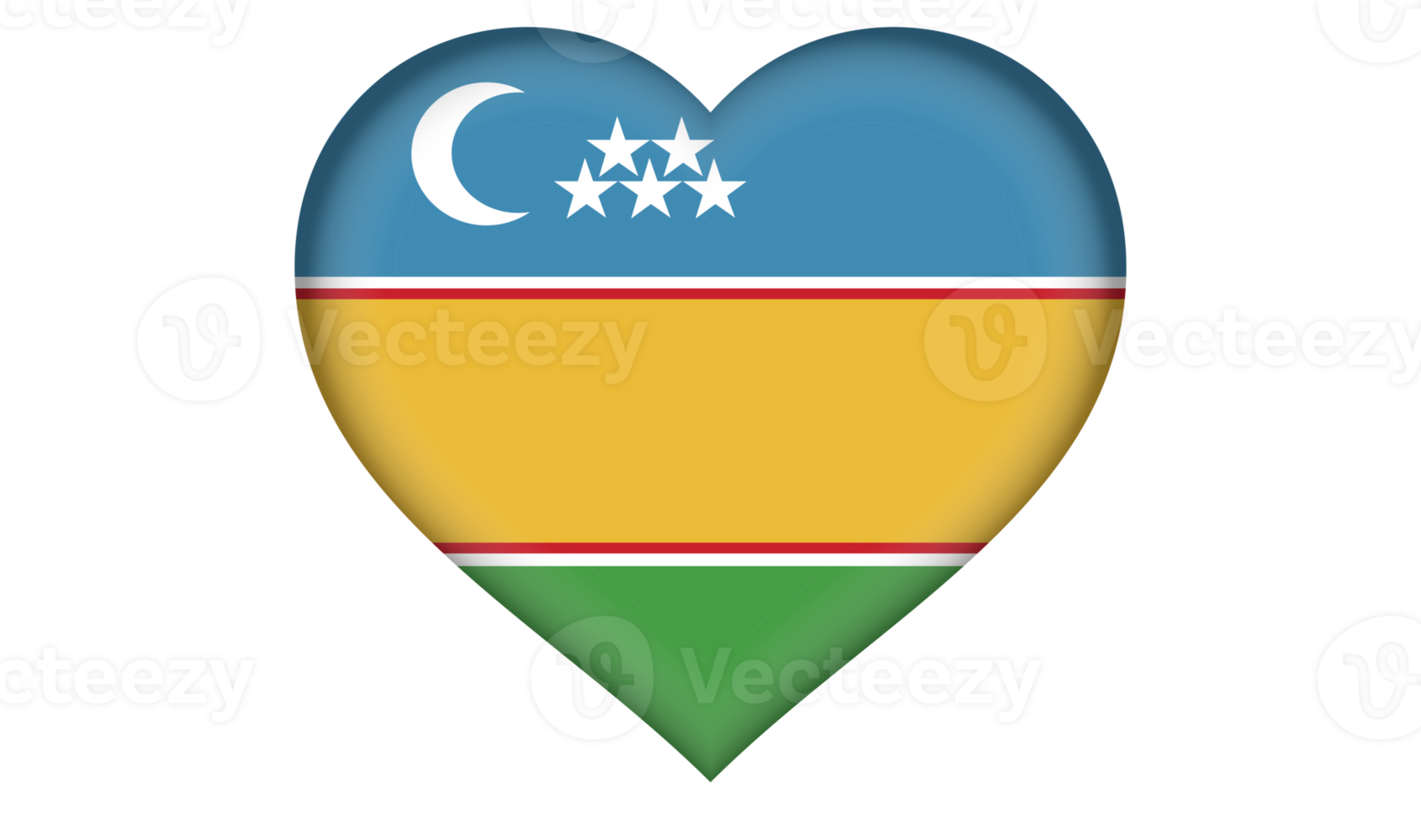 karakalpakstan flag icon in the form of a heart png