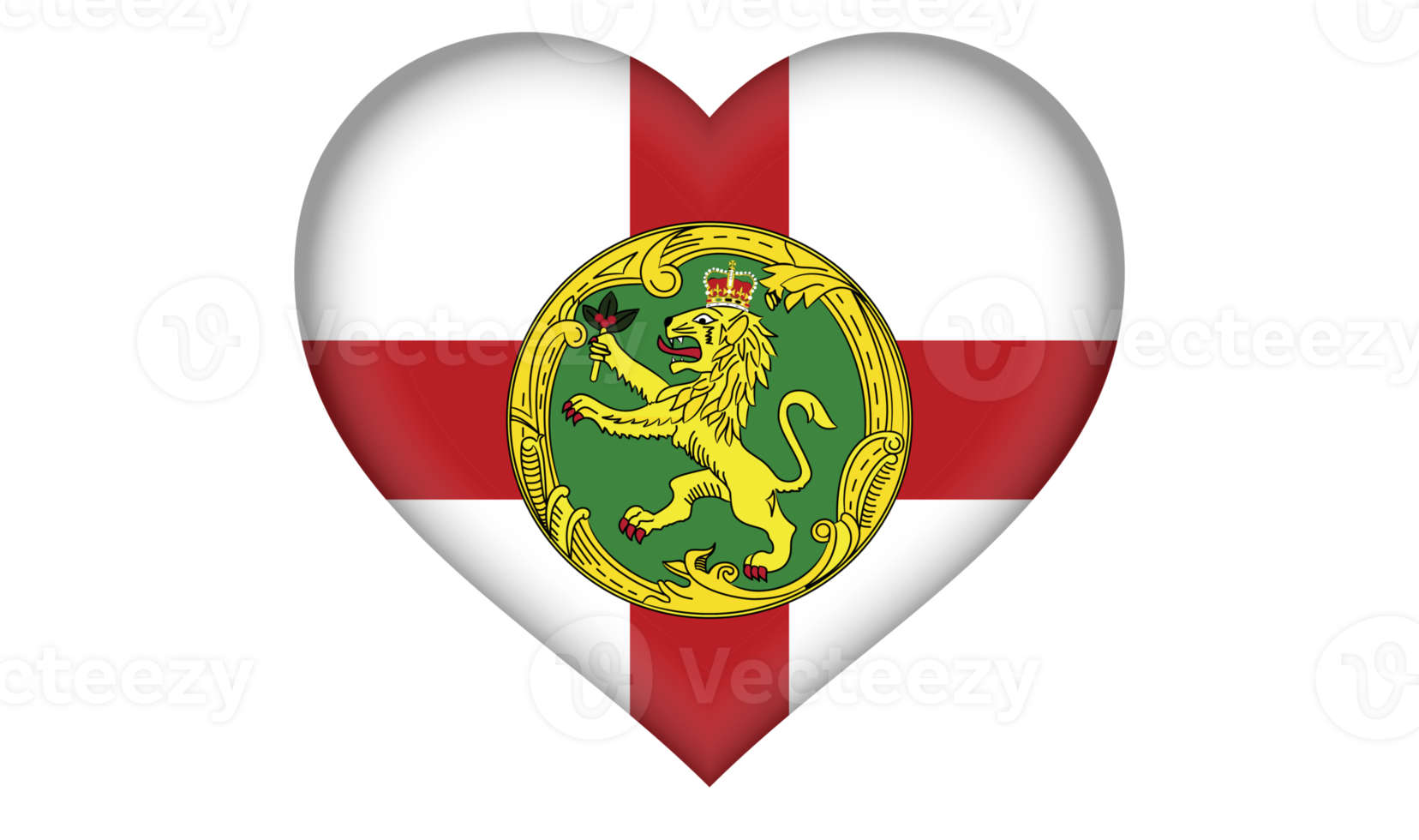 Alderney flag icon in the form of a heart png