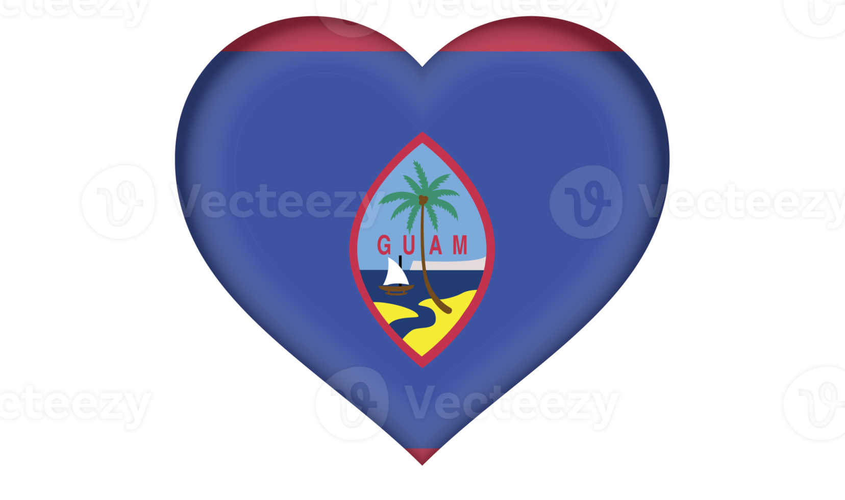 Guam flag icon in the form of a heart png