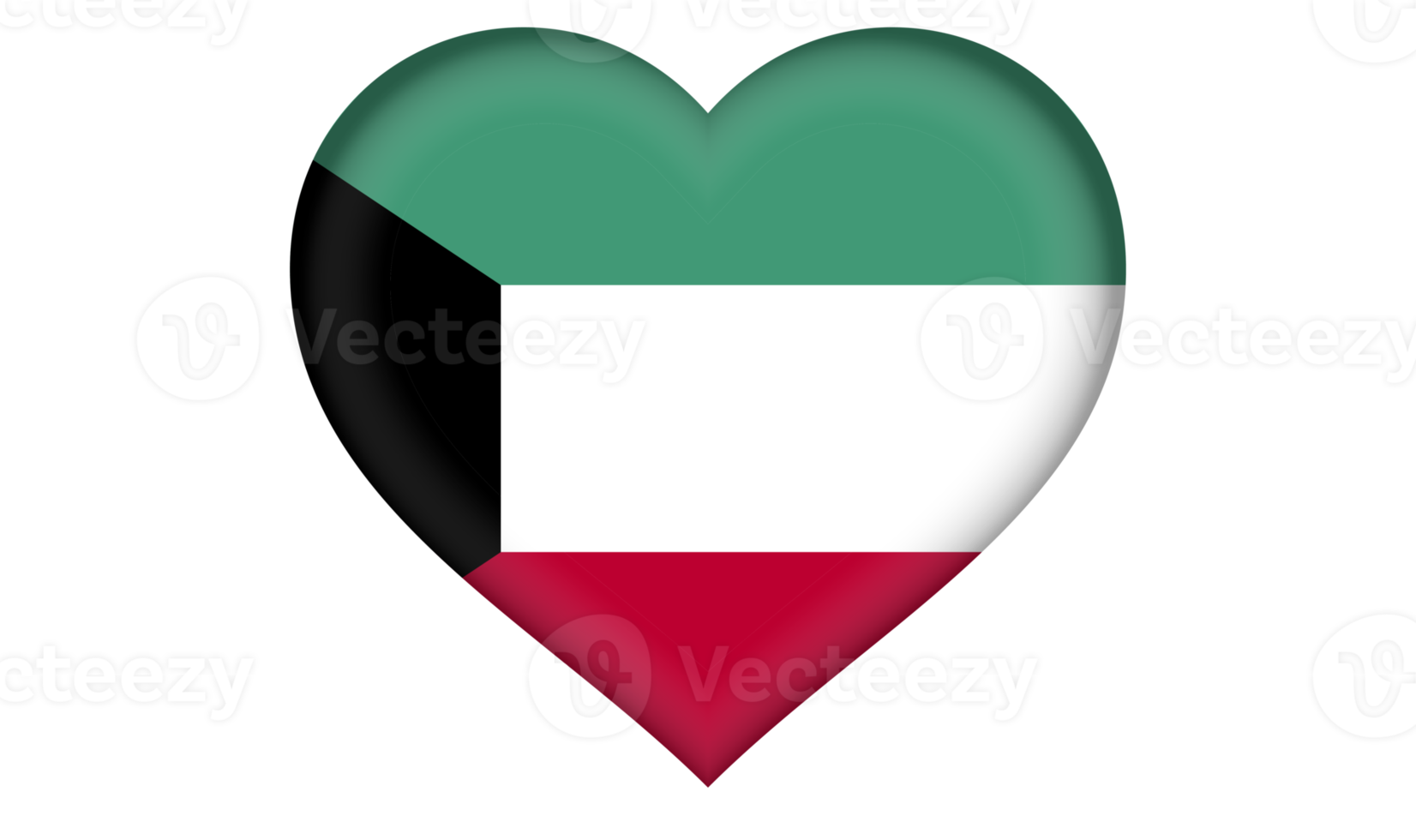 Kuwait flag icon in the form of a heart png