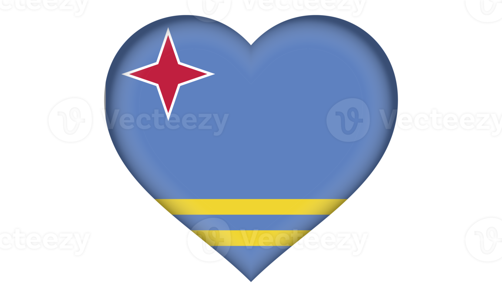 Aruba flag icon in the form of a heart png