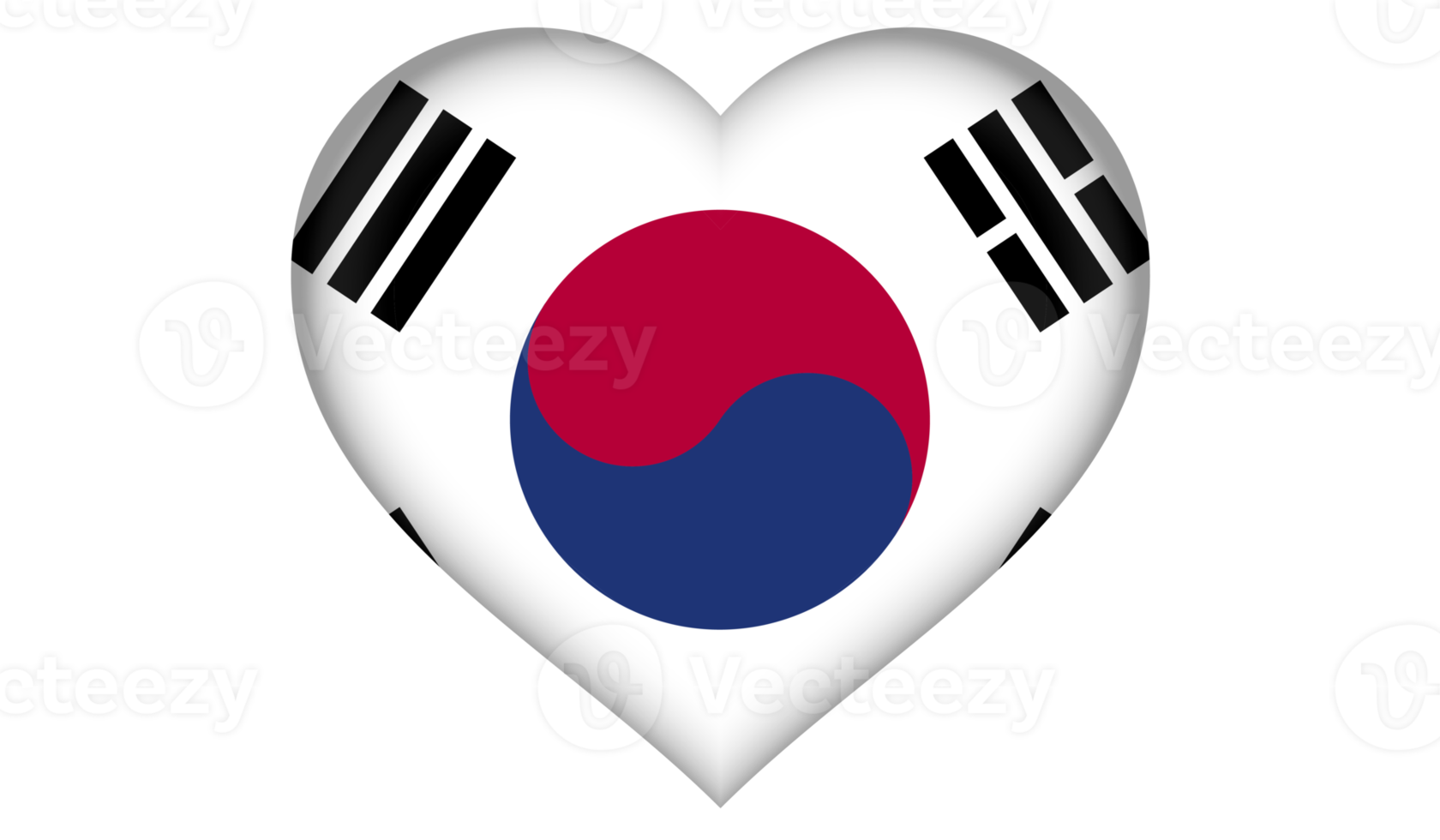 South Korea flag icon in the form of a heart png