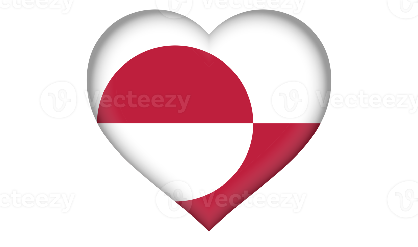 Greenland flag icon in the form of a heart png