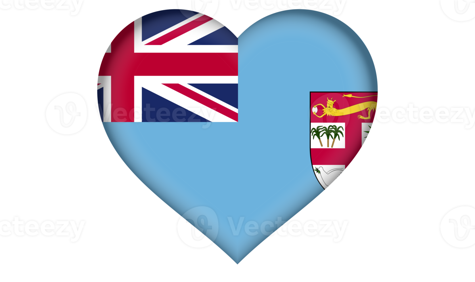 Fiji flag icon in the form of a heart png