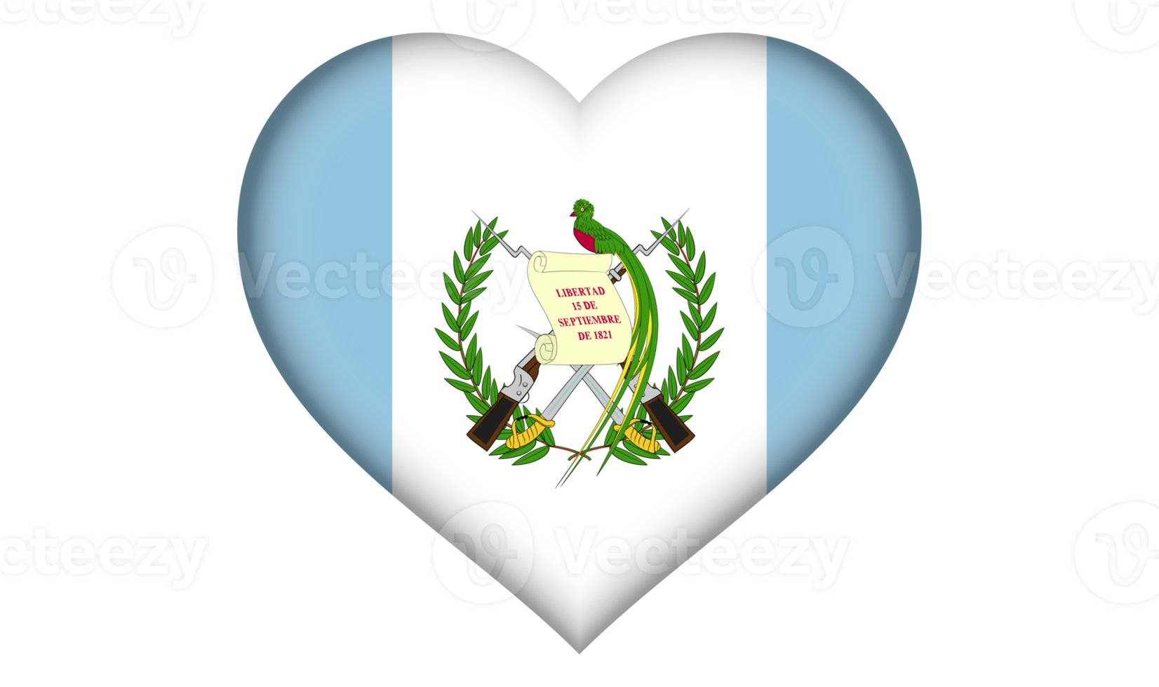 icono de la bandera de guatemala en forma de corazón png