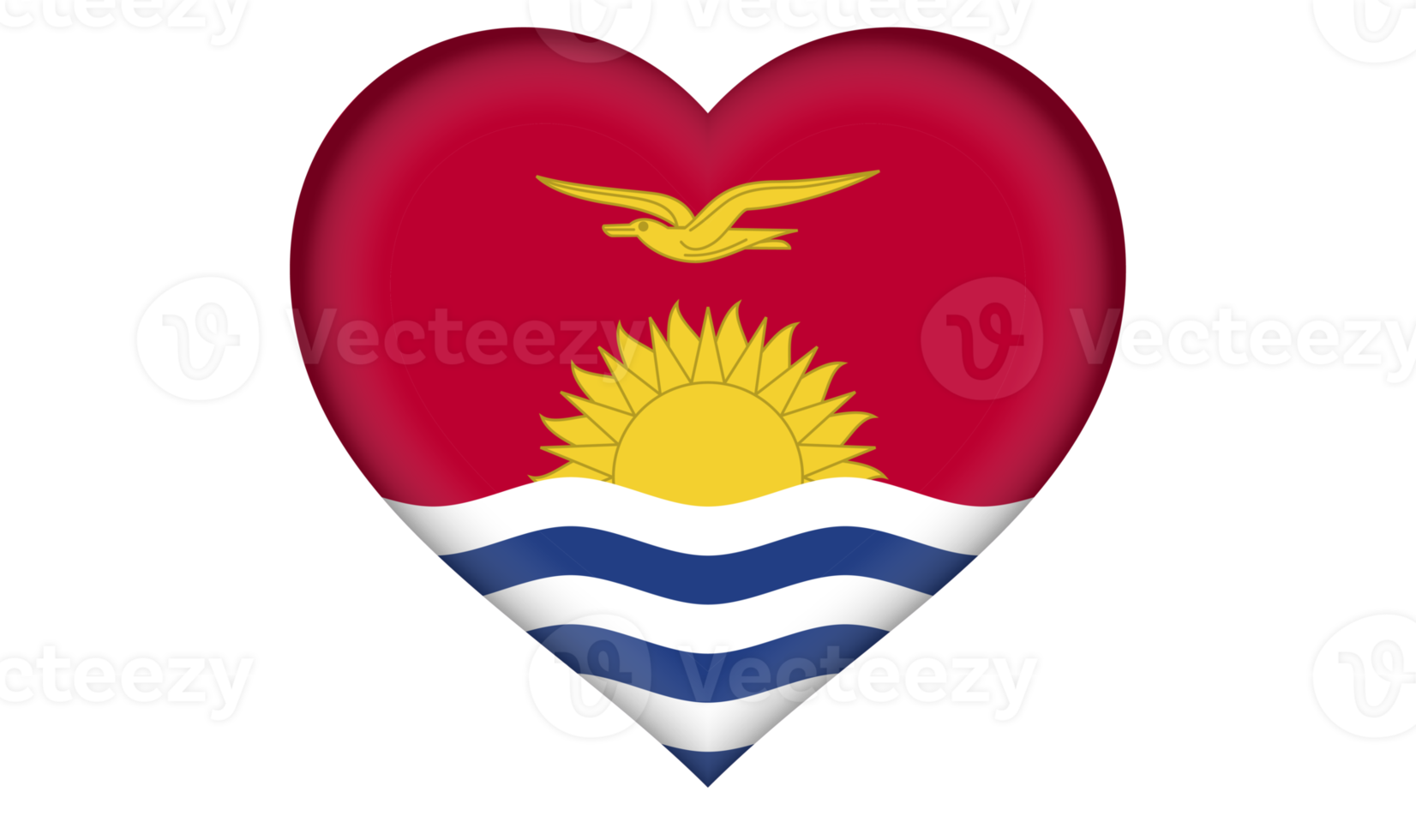 Kiribati flag icon in the form of a heart png