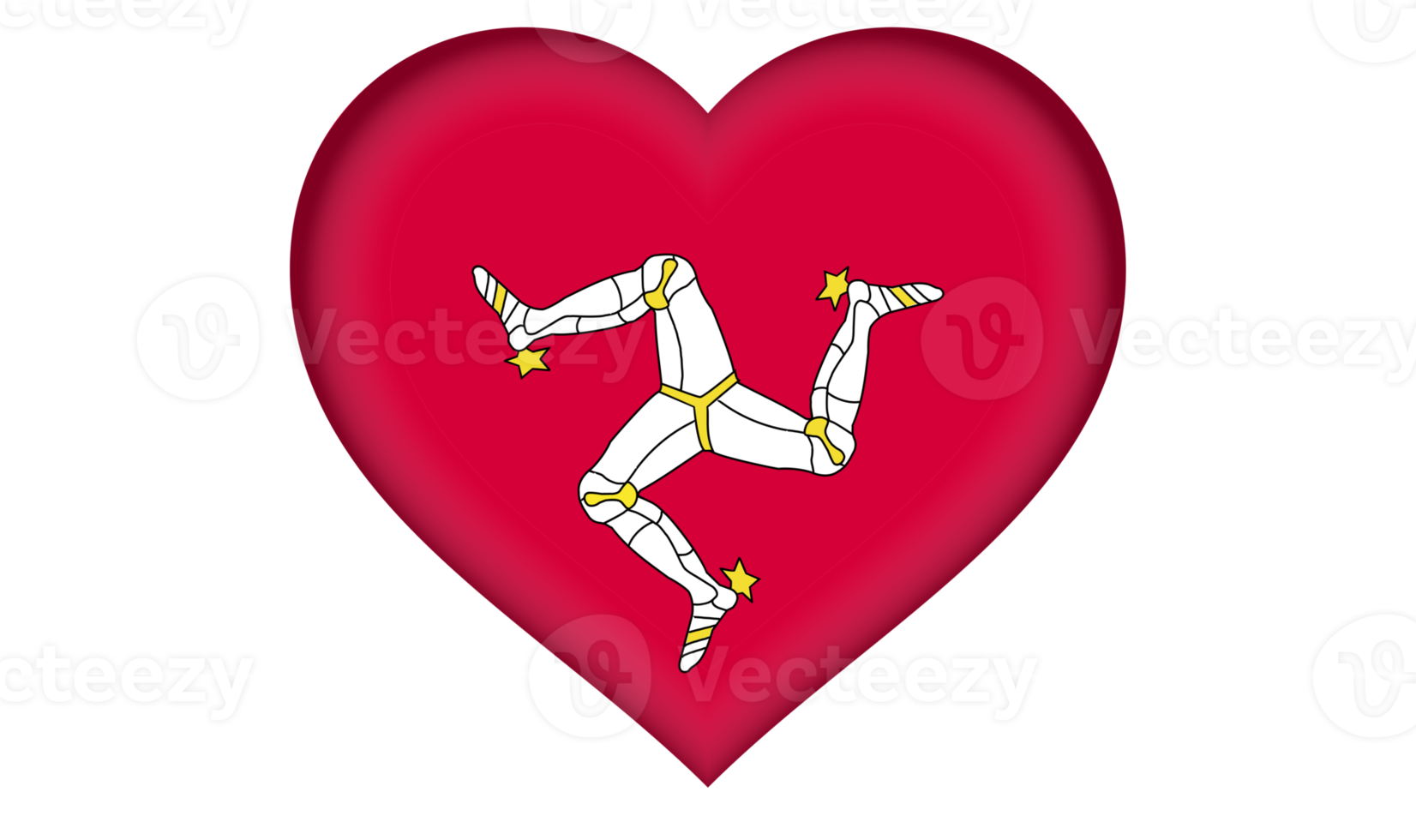 Isle of Man flag icon in the form of a heart png
