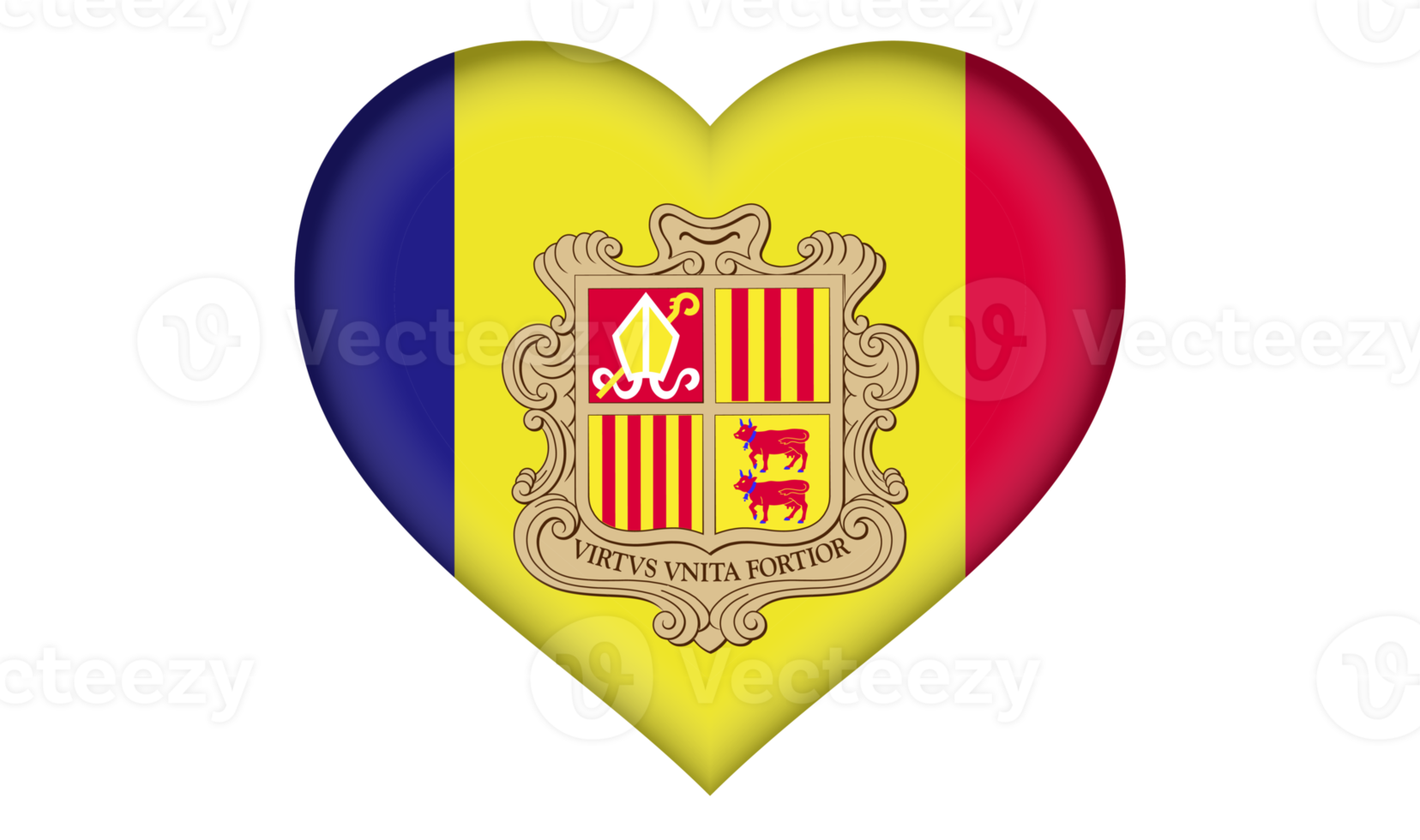 Andorra flag icon in the form of a heart png