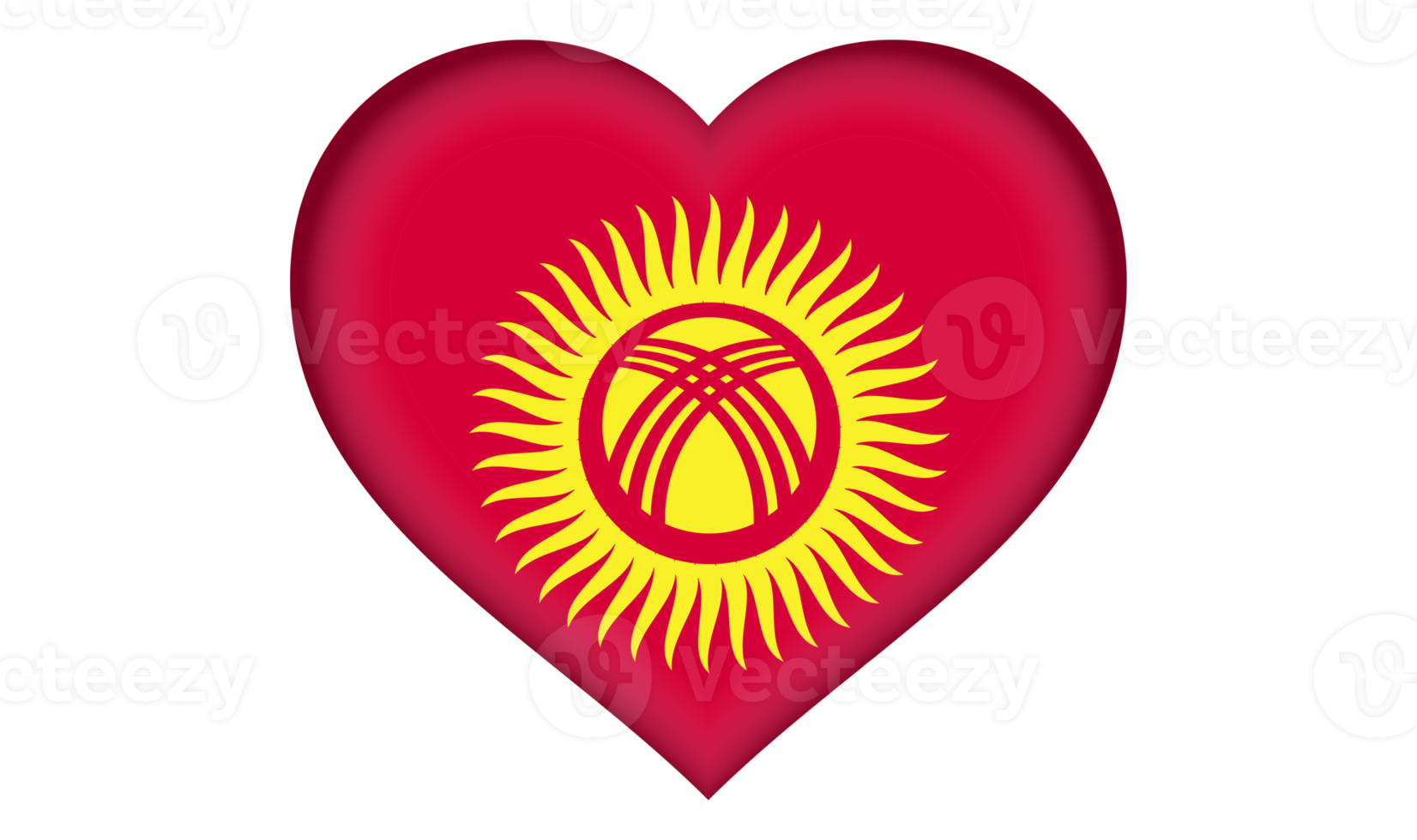 Kyrgyzstan flag icon in the form of a heart png