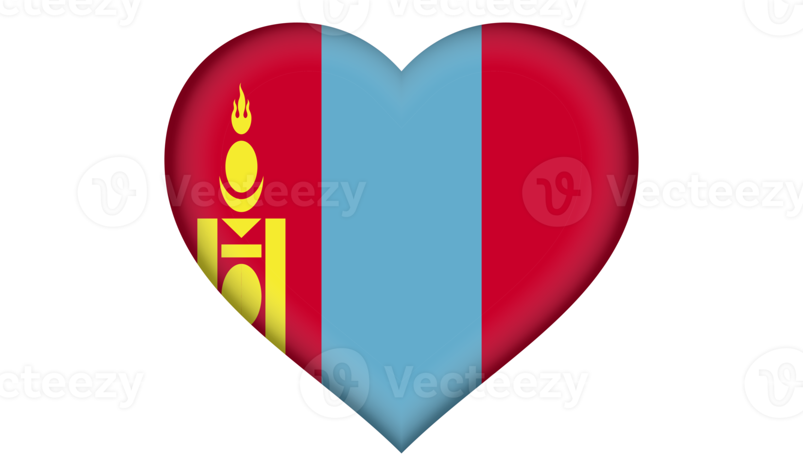 Mongolia flag icon in the form of a heart png