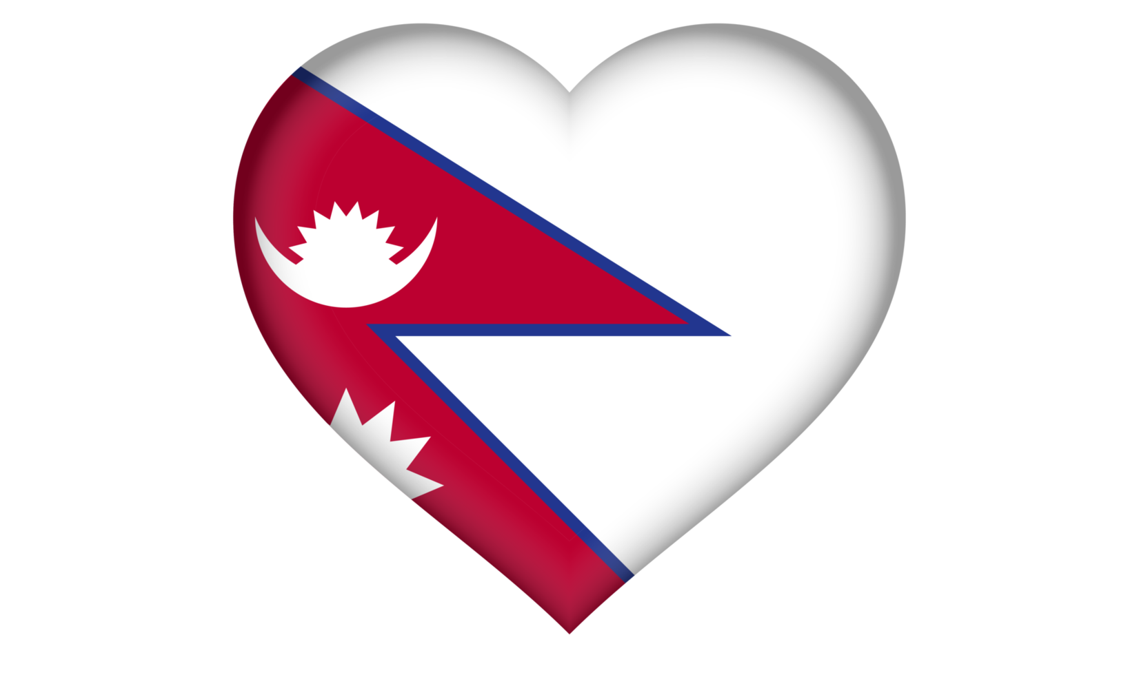 Nepal vlag icoon in de het formulier van een hart png