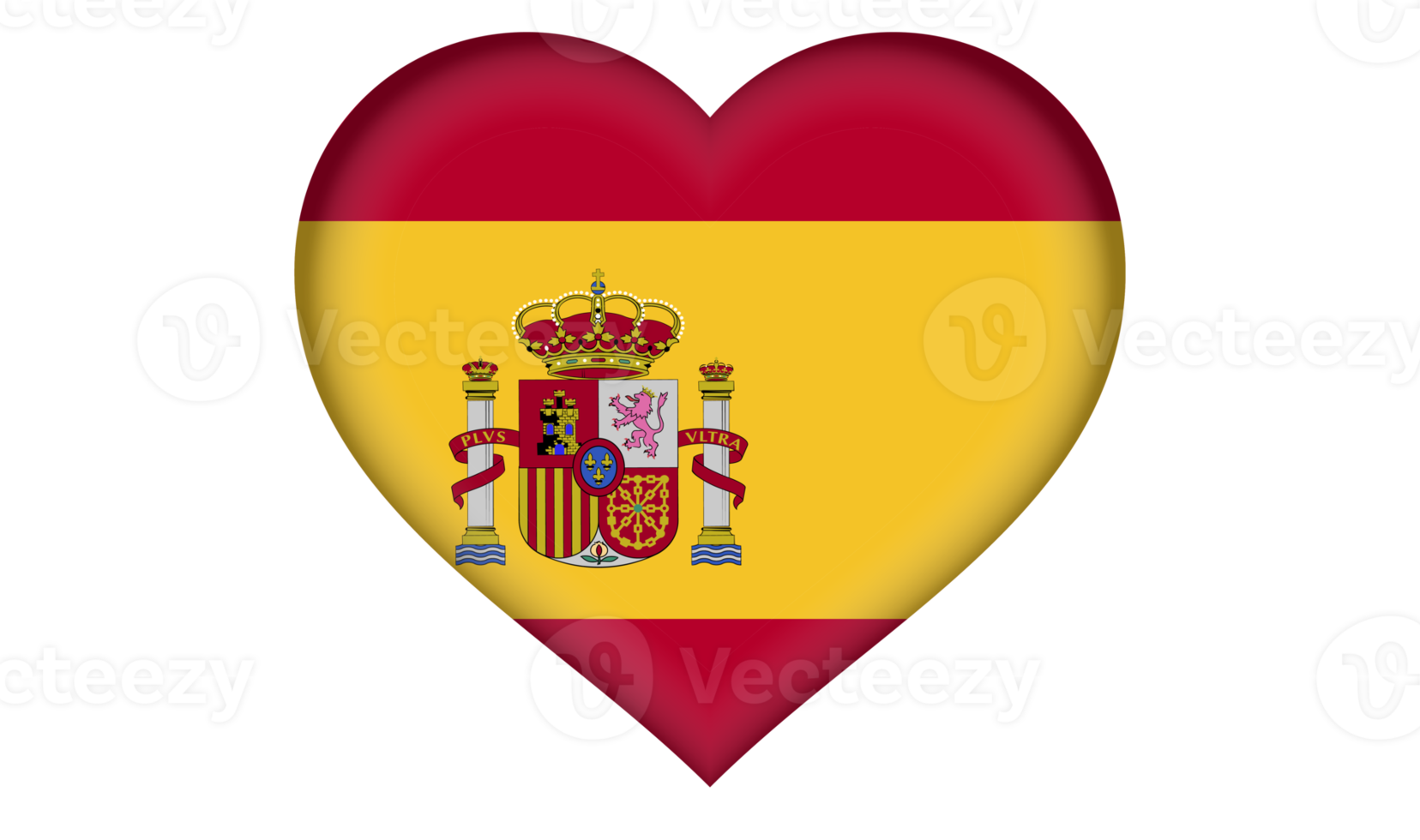 Spain flag icon in the form of a heart png