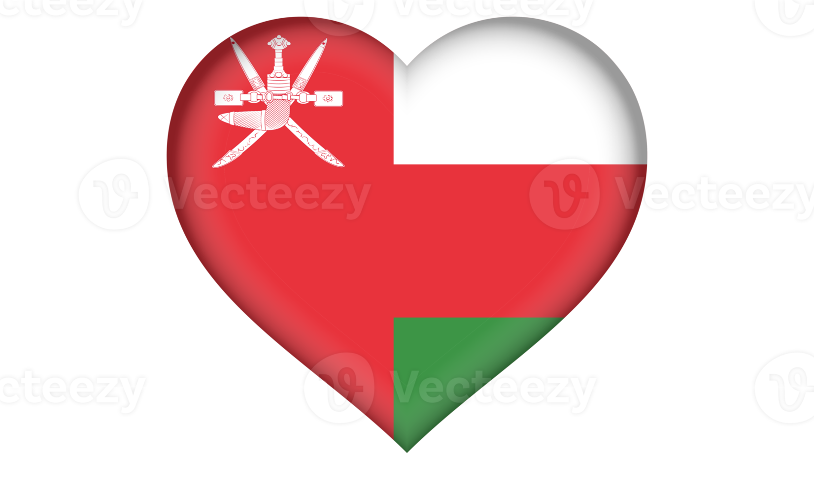 Oman-Flaggensymbol in Form eines Herzens png