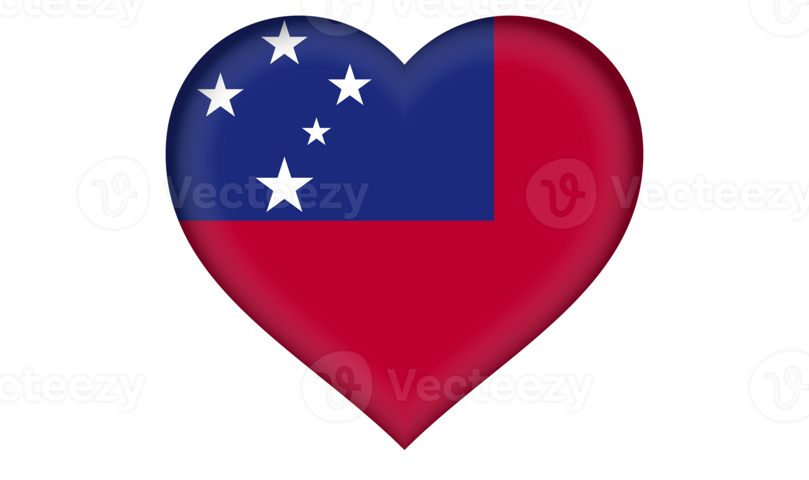 Samoa flag icon in the form of a heart png