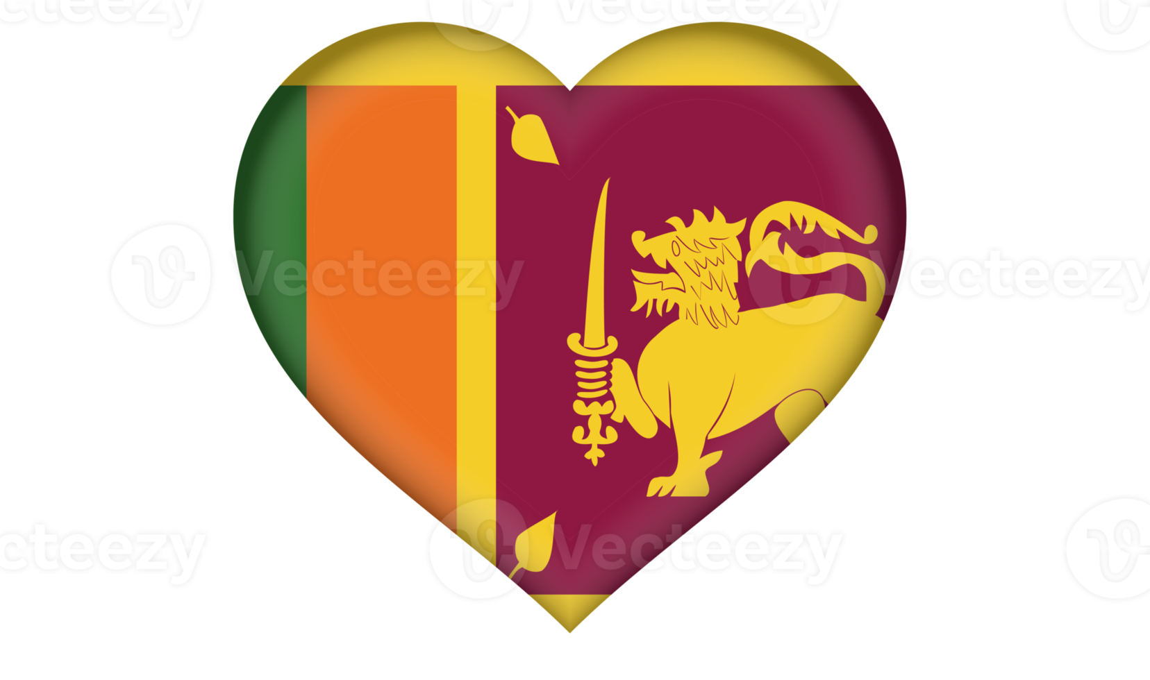 sri lanka flaggensymbol in form eines herzens png